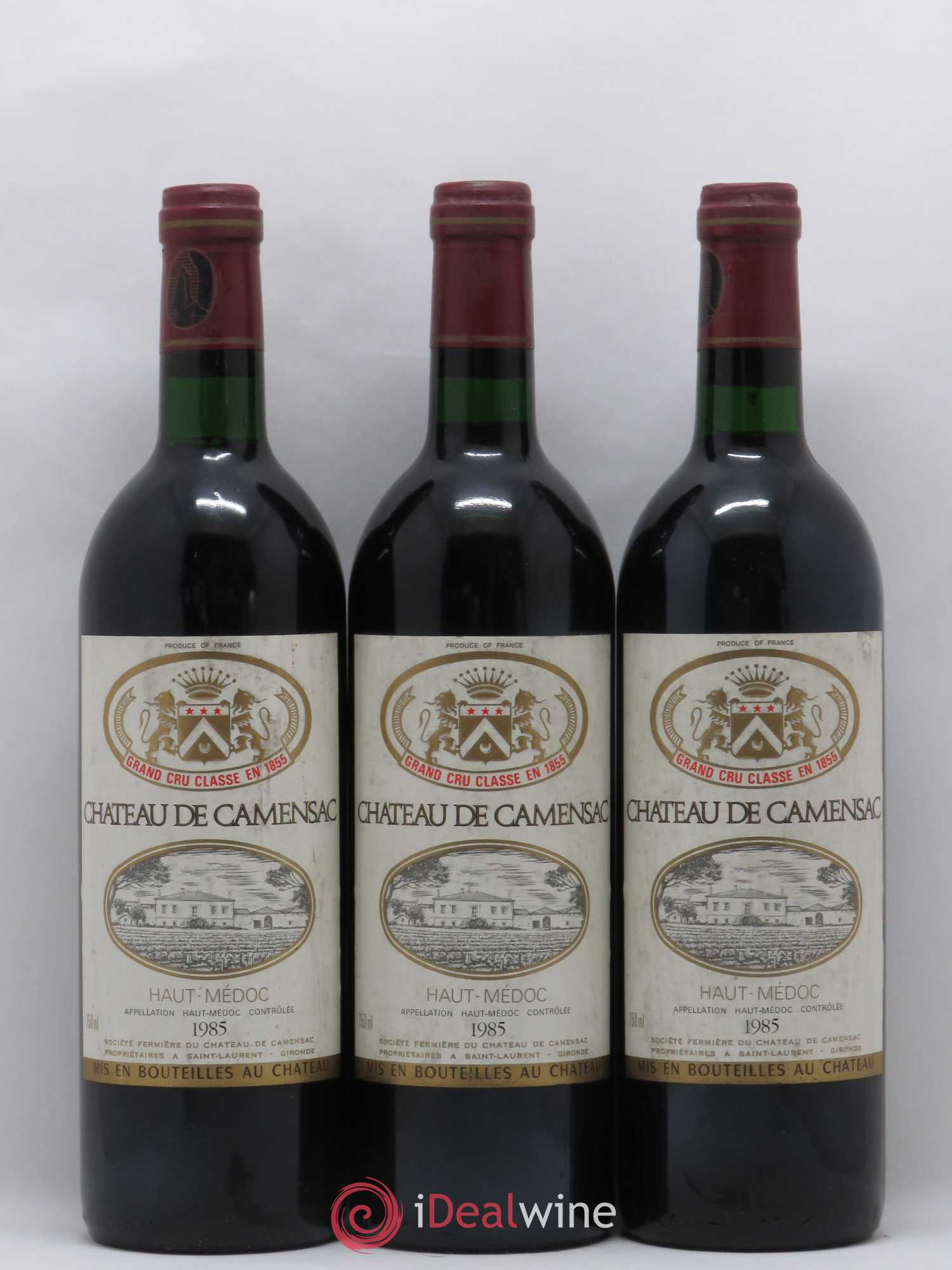 Château Camensac 5ème Grand Cru Classé 1985 - Lot de 3 bouteilles - 0