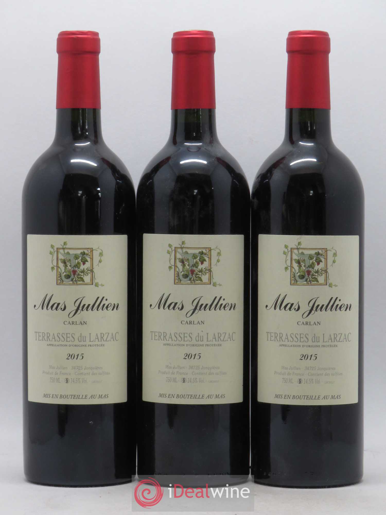 Terrasses du Larzac Mas Jullien Carlan Olivier Jullien 2015 - Lot de 3 bouteilles - 0