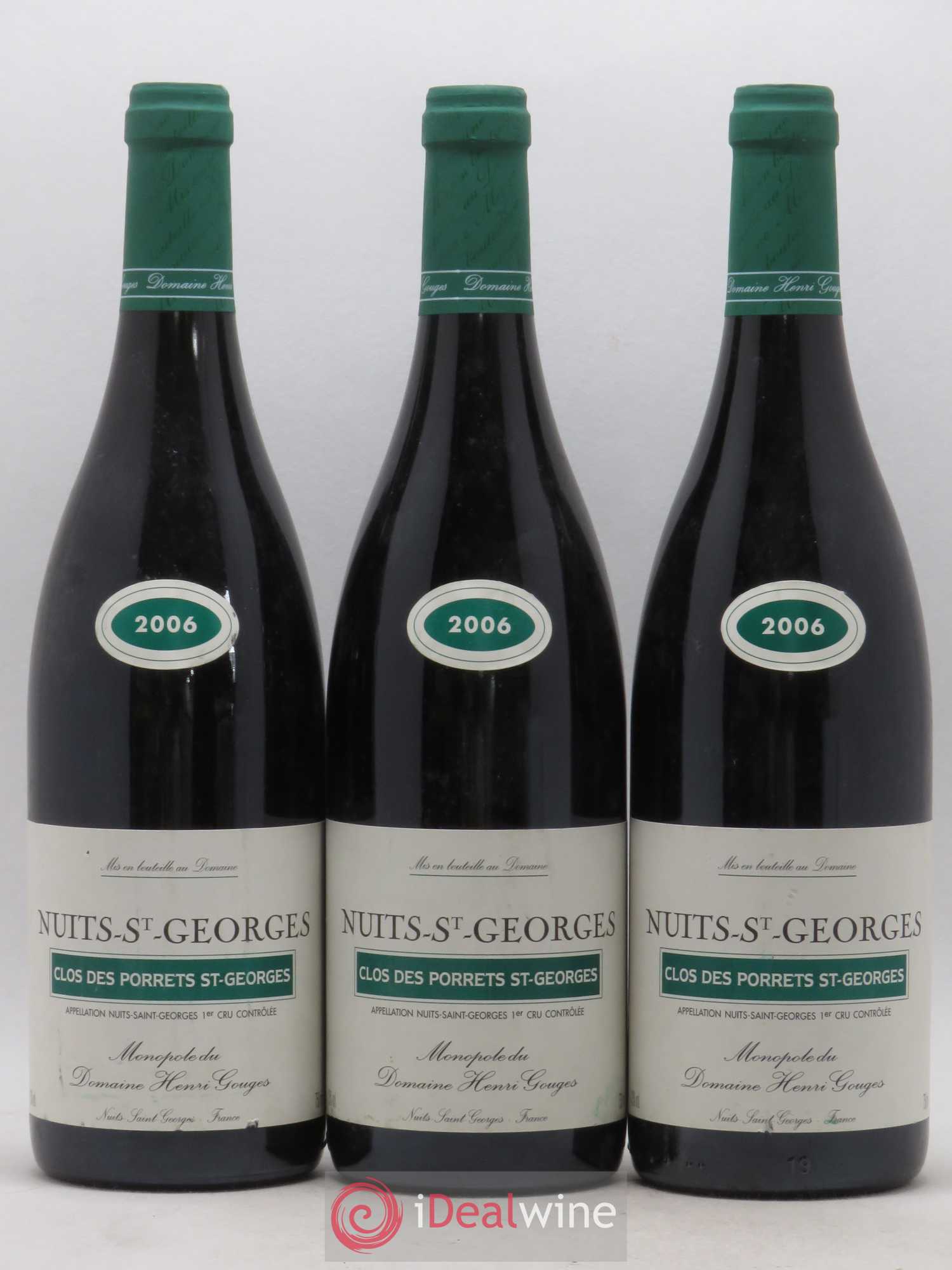 Nuits-Saint-Georges 1er Cru Clos des Porrets St Georges Henri Gouges 2006 - Posten von 3 Flaschen - 0