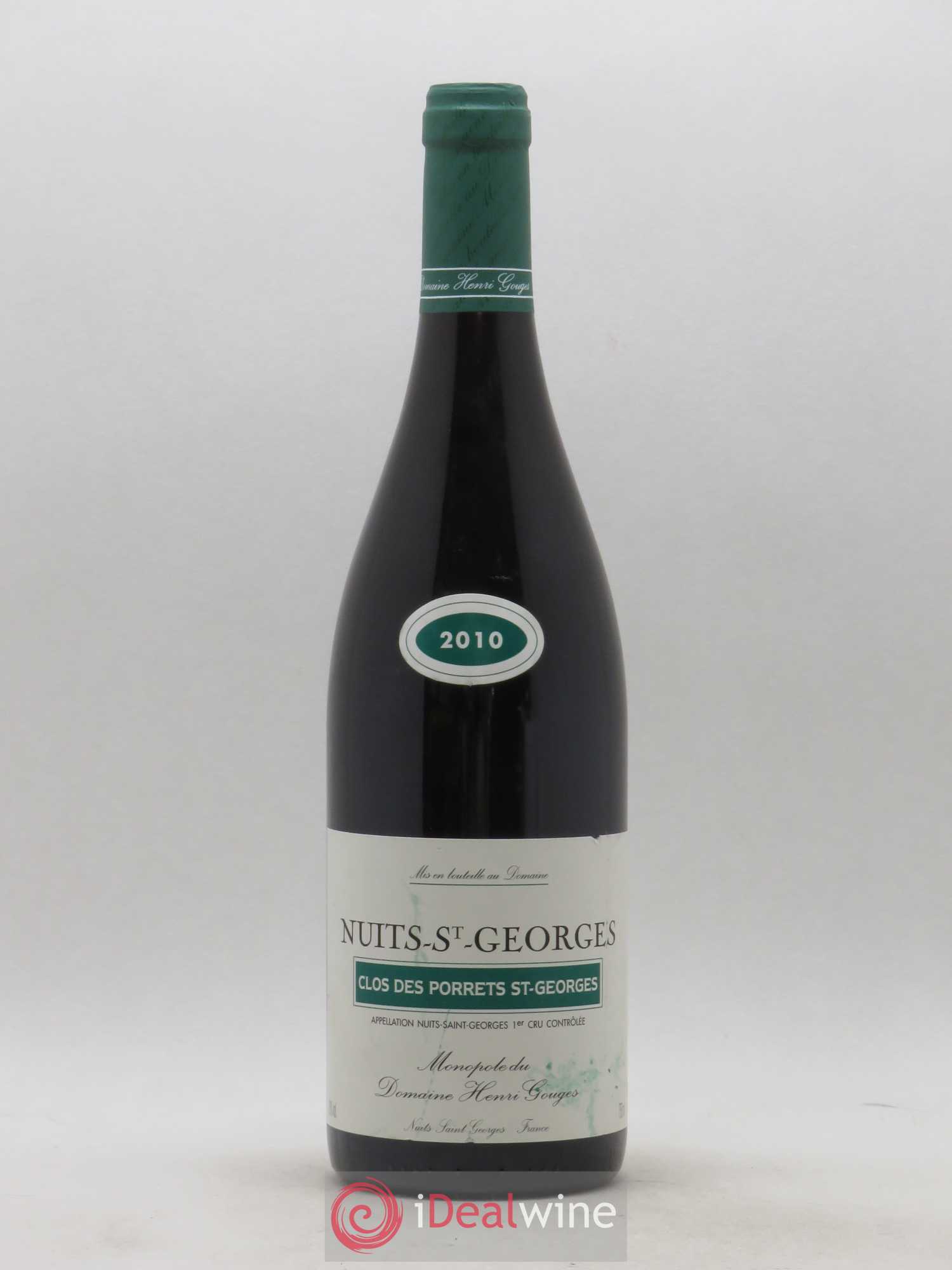 Nuits-Saint-Georges 1er Cru Clos des Porrets St Georges Henri Gouges 2010 - Lot de 1 bouteille - 0