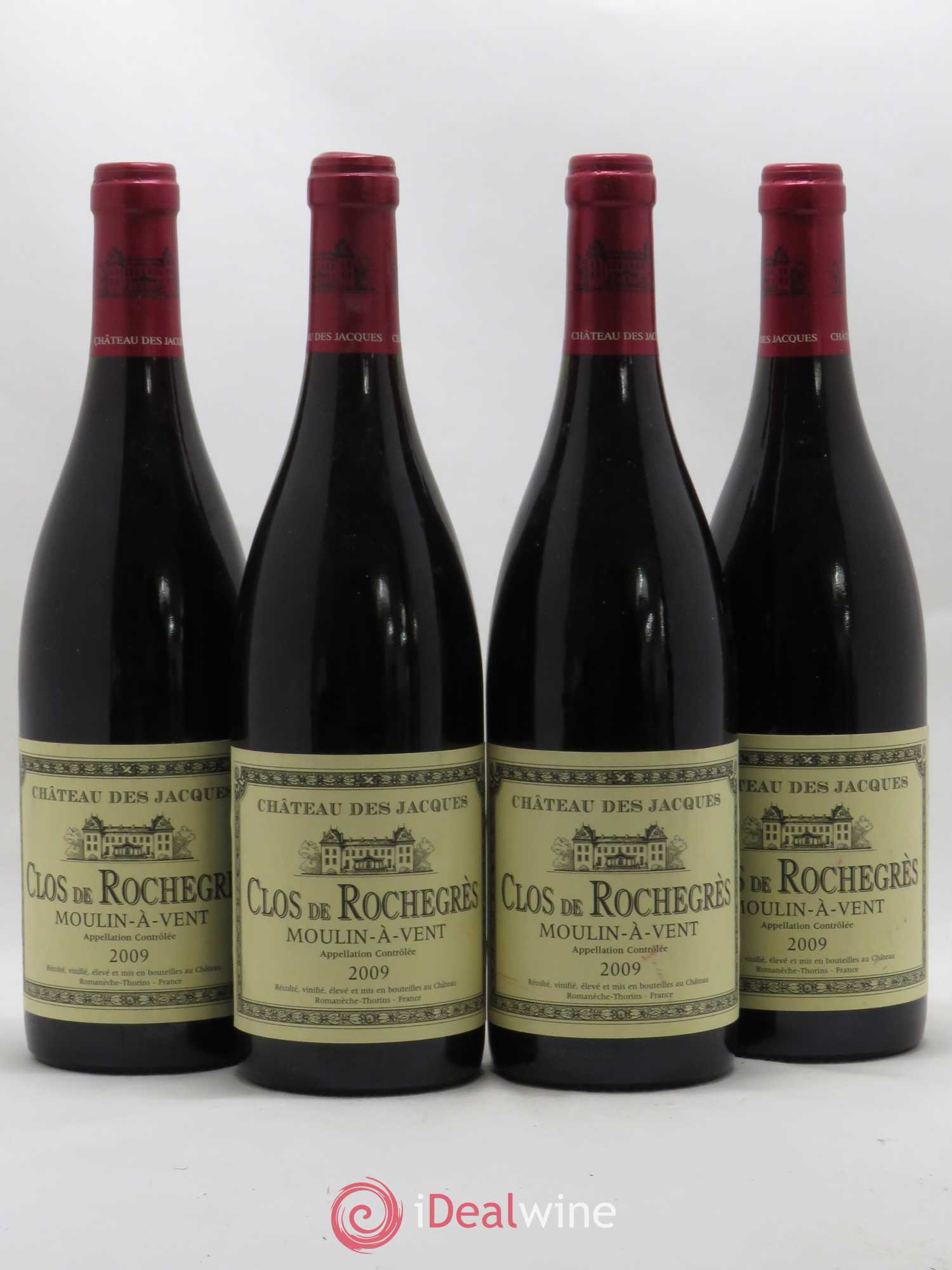 Moulin-à-Vent Clos de Rochegrès Château des Jacques 2009 - Lot de 4 bouteilles - 0