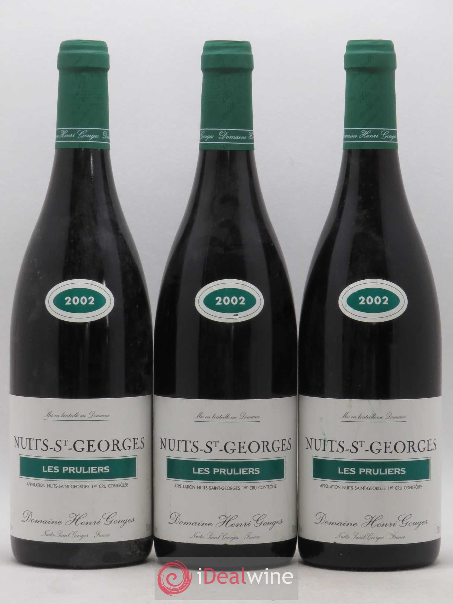 Nuits-Saint-Georges 1er Cru Les Pruliers Henri Gouges 2002 - Lot de 3 bouteilles - 0