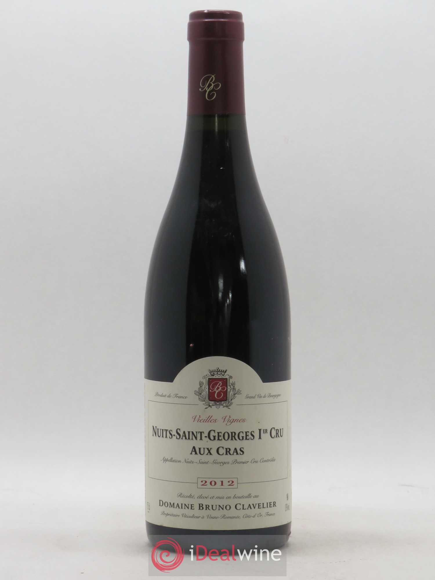 Nuits-Saint-Georges 1er Cru Aux Cras Vieilles Vignes Bruno Clavelier 2012 - Lot de 1 bouteille - 0