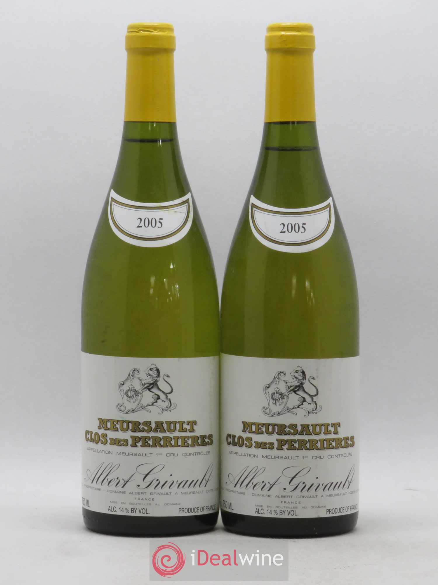 Meursault 1er Cru Clos des Perrières Monopole Albert Grivault 2005 - Lot de 2 bouteilles - 0
