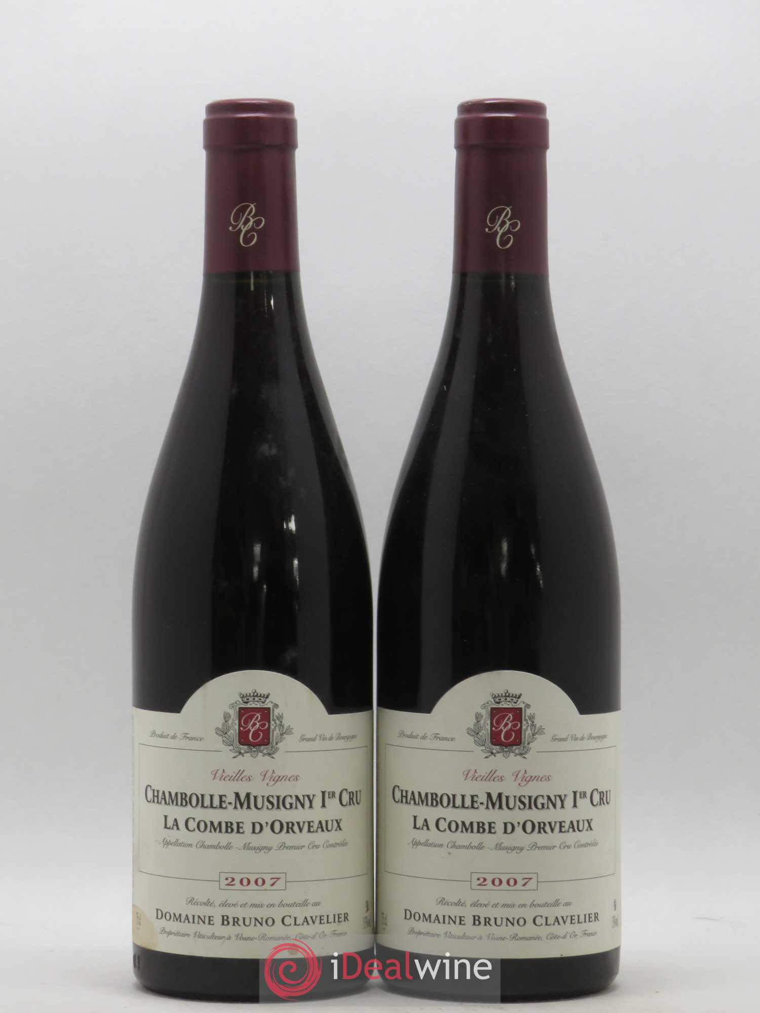 Chambolle-Musigny 1er Cru La Combe d'Orveaux Vieilles Vignes Bruno Clavelier 2007 - Lot de 2 bouteilles - 0