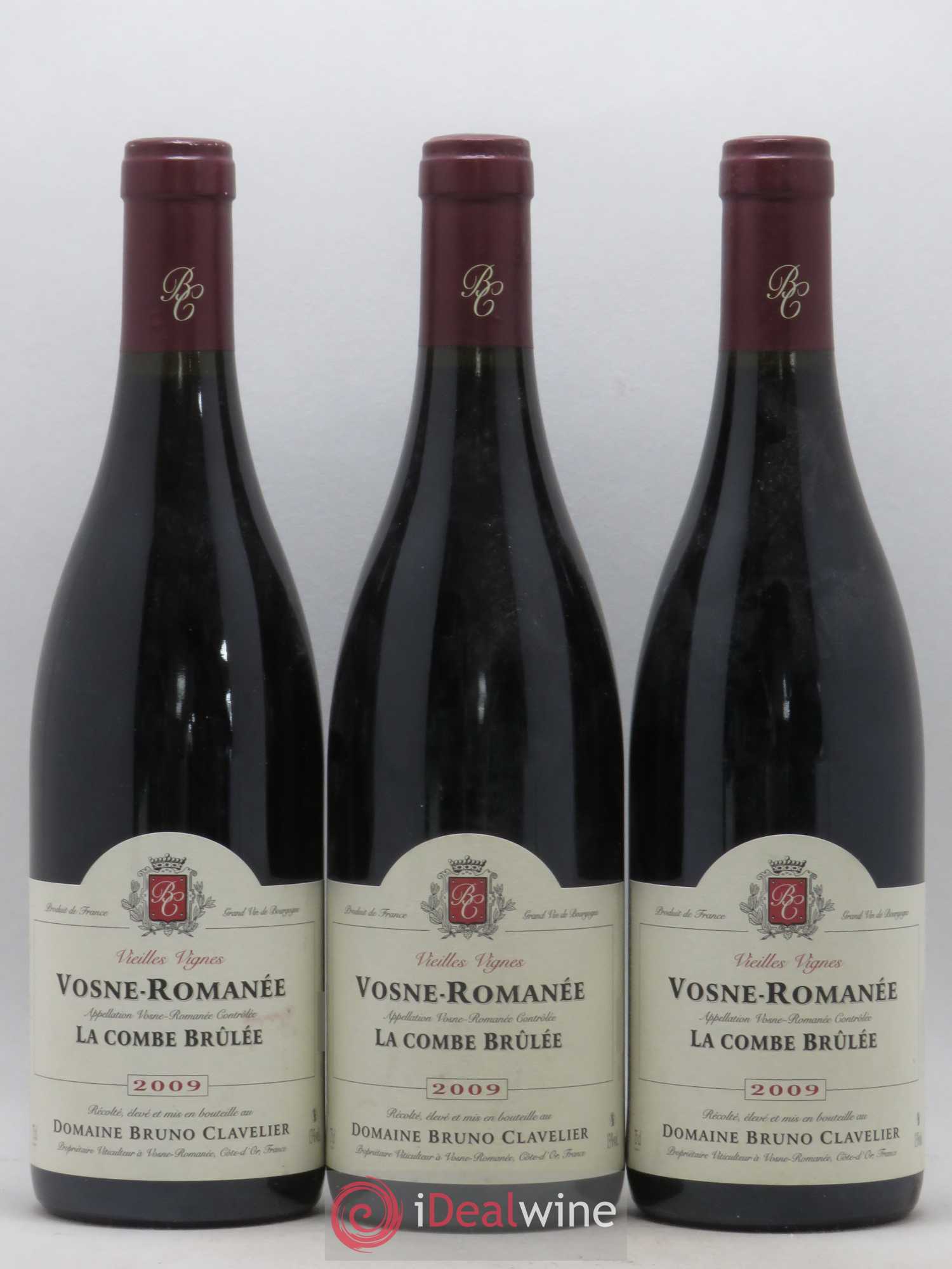 Vosne-Romanée Vieilles vignes La Combe Brûlée Bruno Clavelier 2009 - Lot de 3 bouteilles - 0