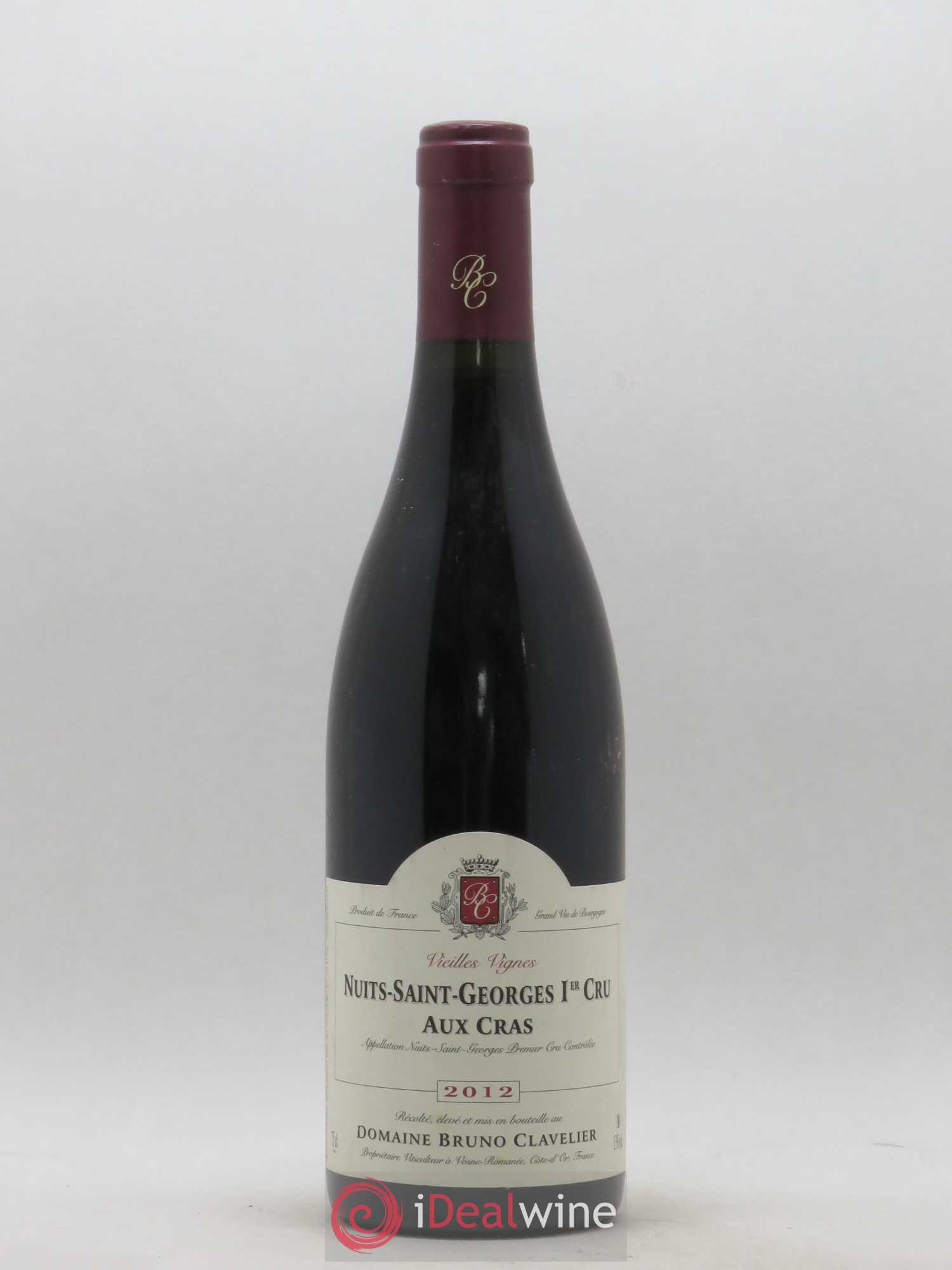 Nuits-Saint-Georges 1er Cru Aux Cras Vieilles Vignes Bruno Clavelier 2012 - Lot de 1 bouteille - 0