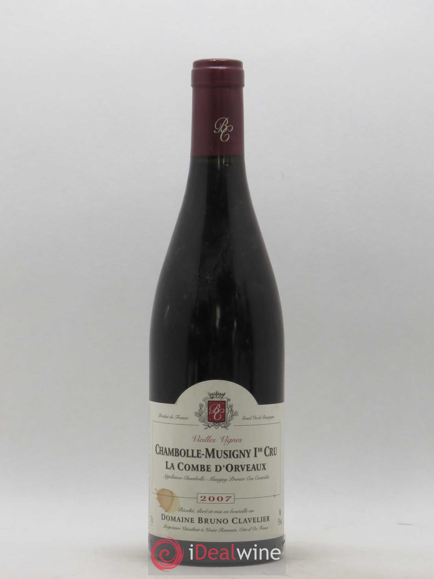 Chambolle-Musigny 1er Cru La Combe d'Orveaux Vieilles Vignes Bruno Clavelier 2007 - Lot de 1 bouteille - 0