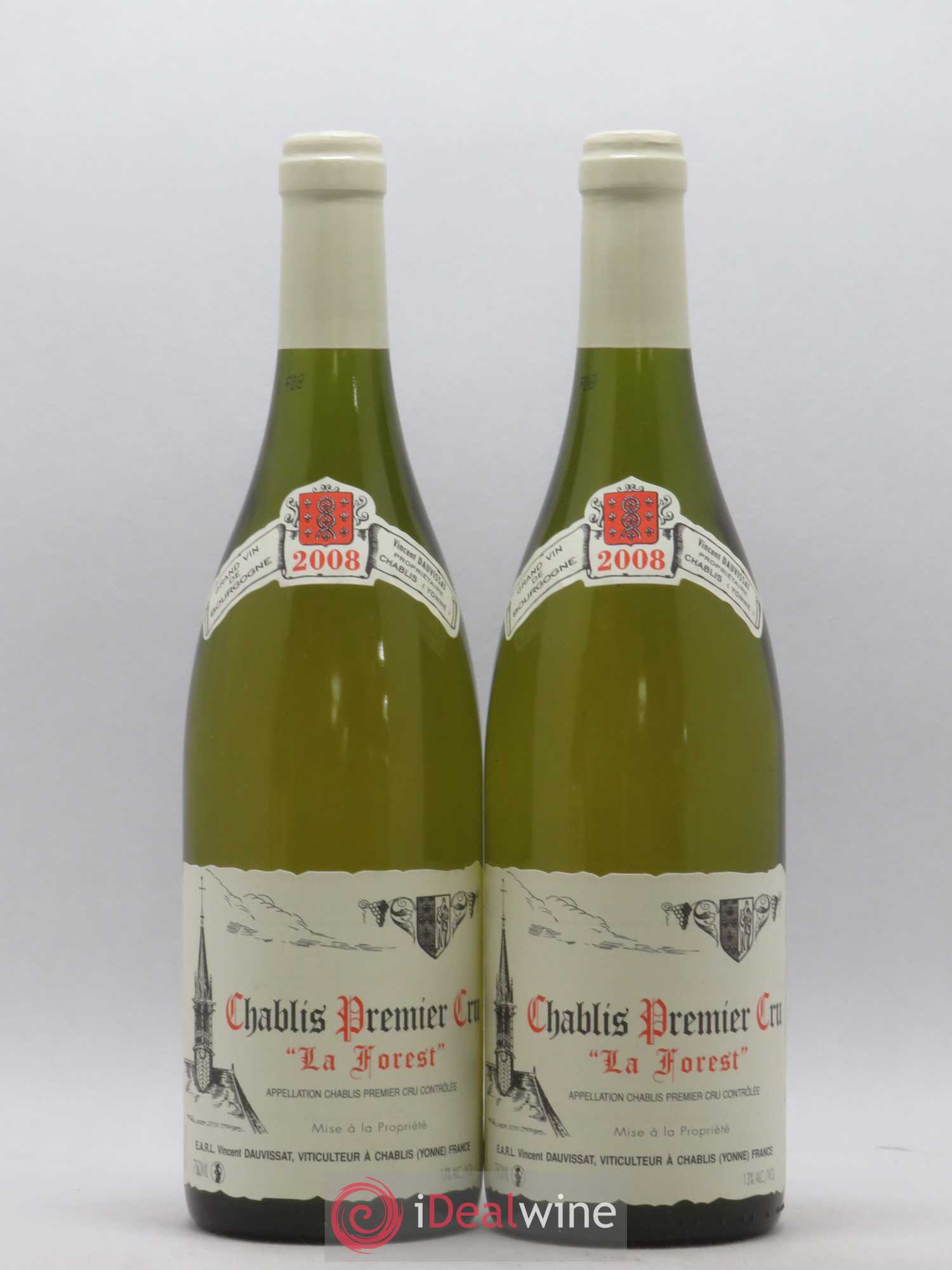 Chablis 1er Cru La Forest Vincent Dauvissat (Domaine) 2008 - Lot de 2 bouteilles - 0