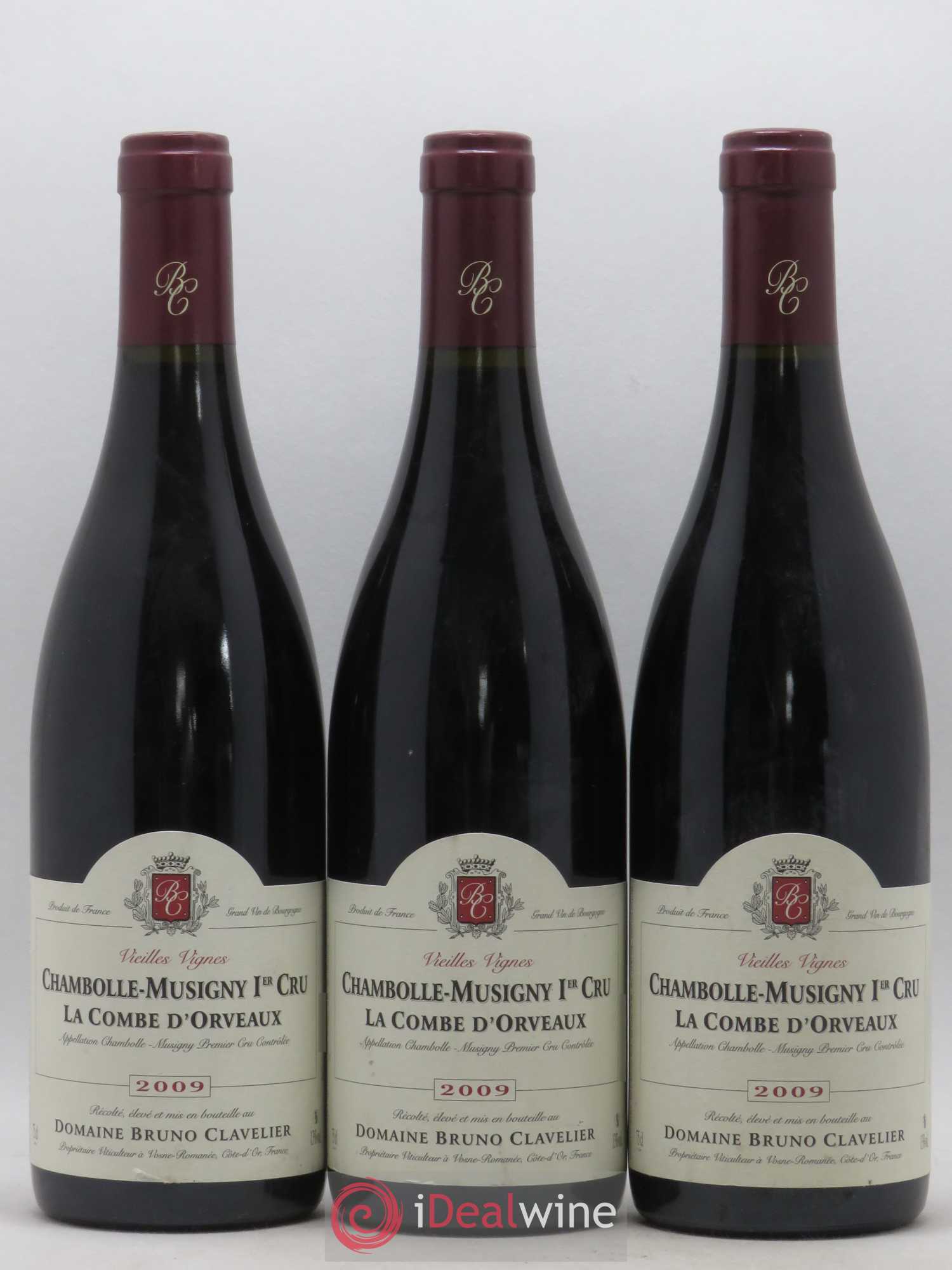 Chambolle-Musigny 1er Cru La Combe d'Orveaux Vieilles Vignes Bruno Clavelier 2009 - Lot de 3 bouteilles - 0
