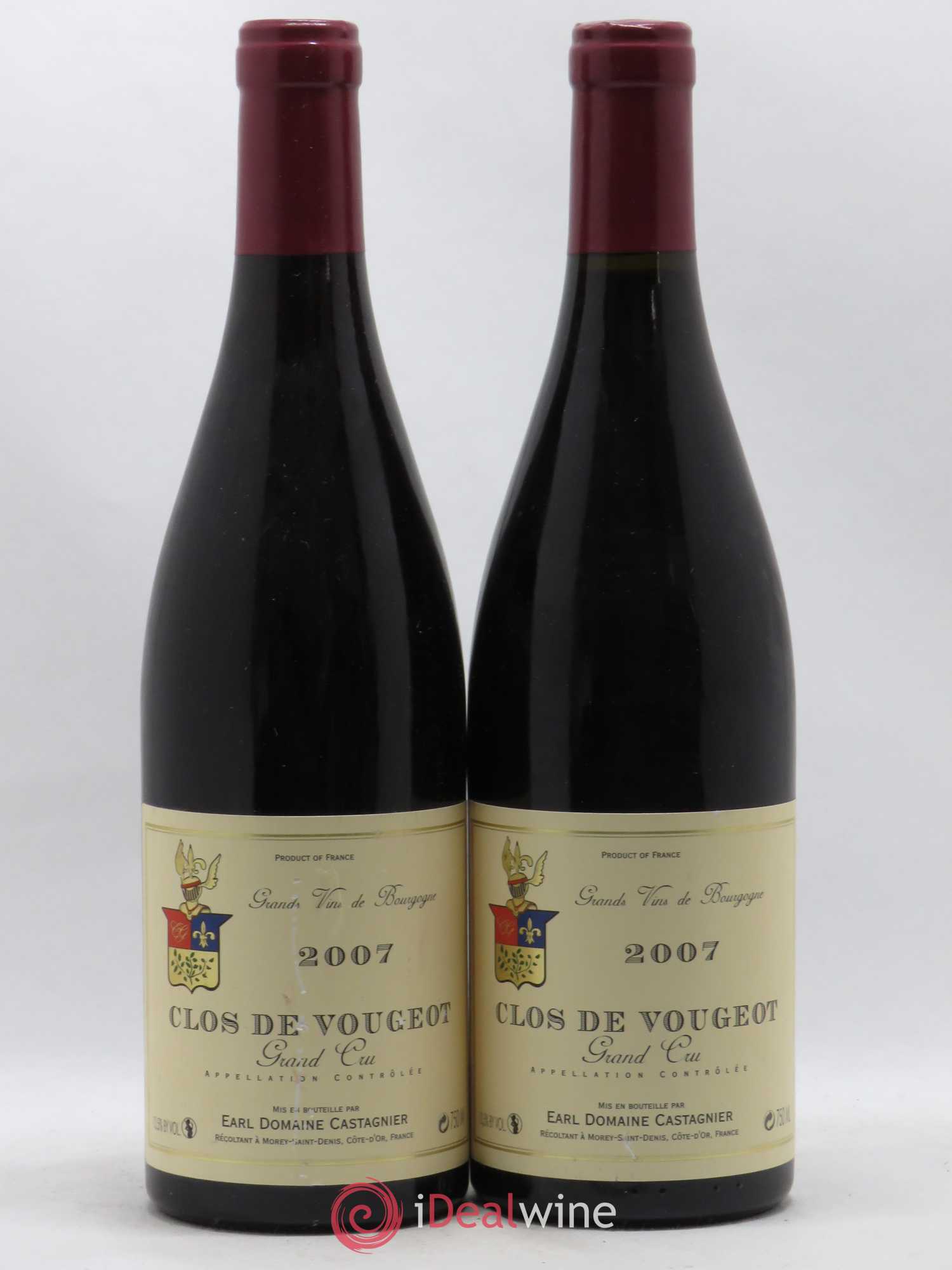 Clos de Vougeot Grand Cru Jerome Castagnier 2007 - Lot de 2 bouteilles - 0