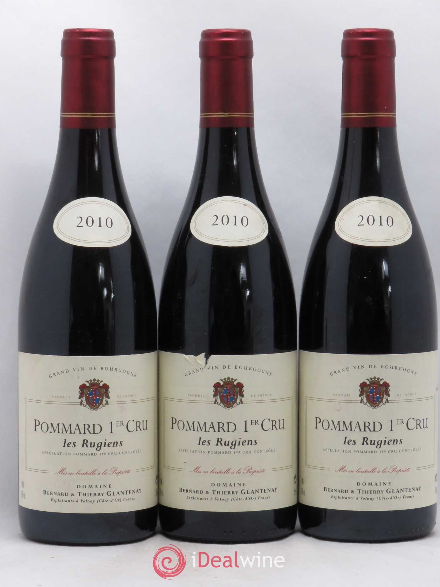 Pommard 1er Cru Les Rugiens Bernard et Thierry Glantenay (Domaine) 2010 - Lot de 3 bouteilles - 0
