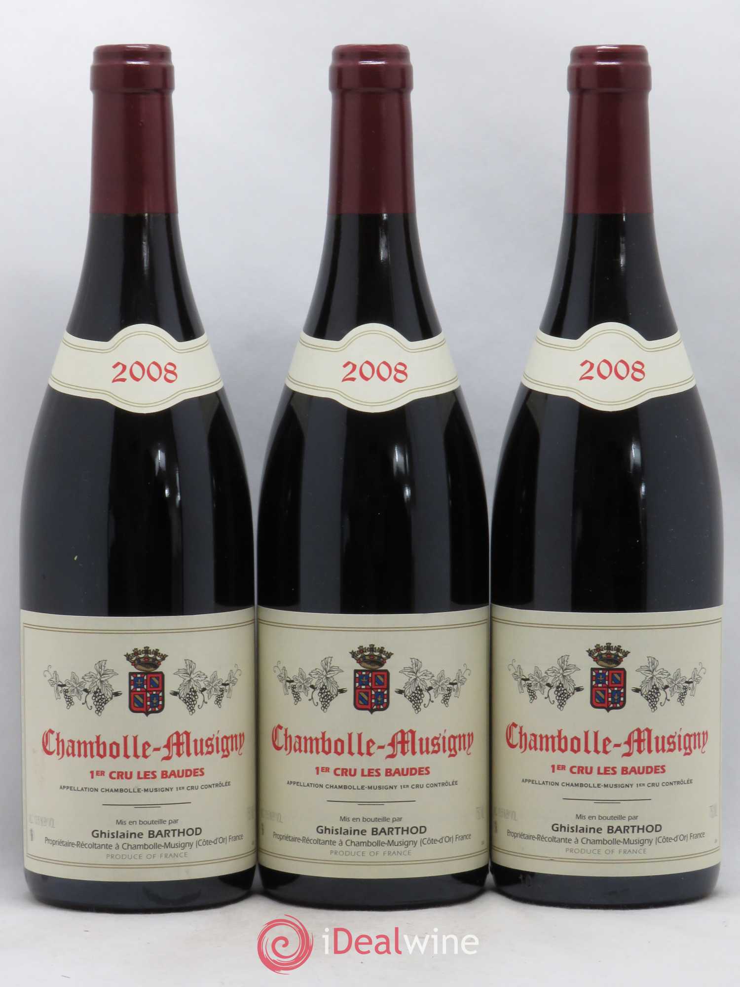 Chambolle-Musigny 1er Cru Les Baudes Ghislaine Barthod 2008 - Lot de 3 bouteilles - 0