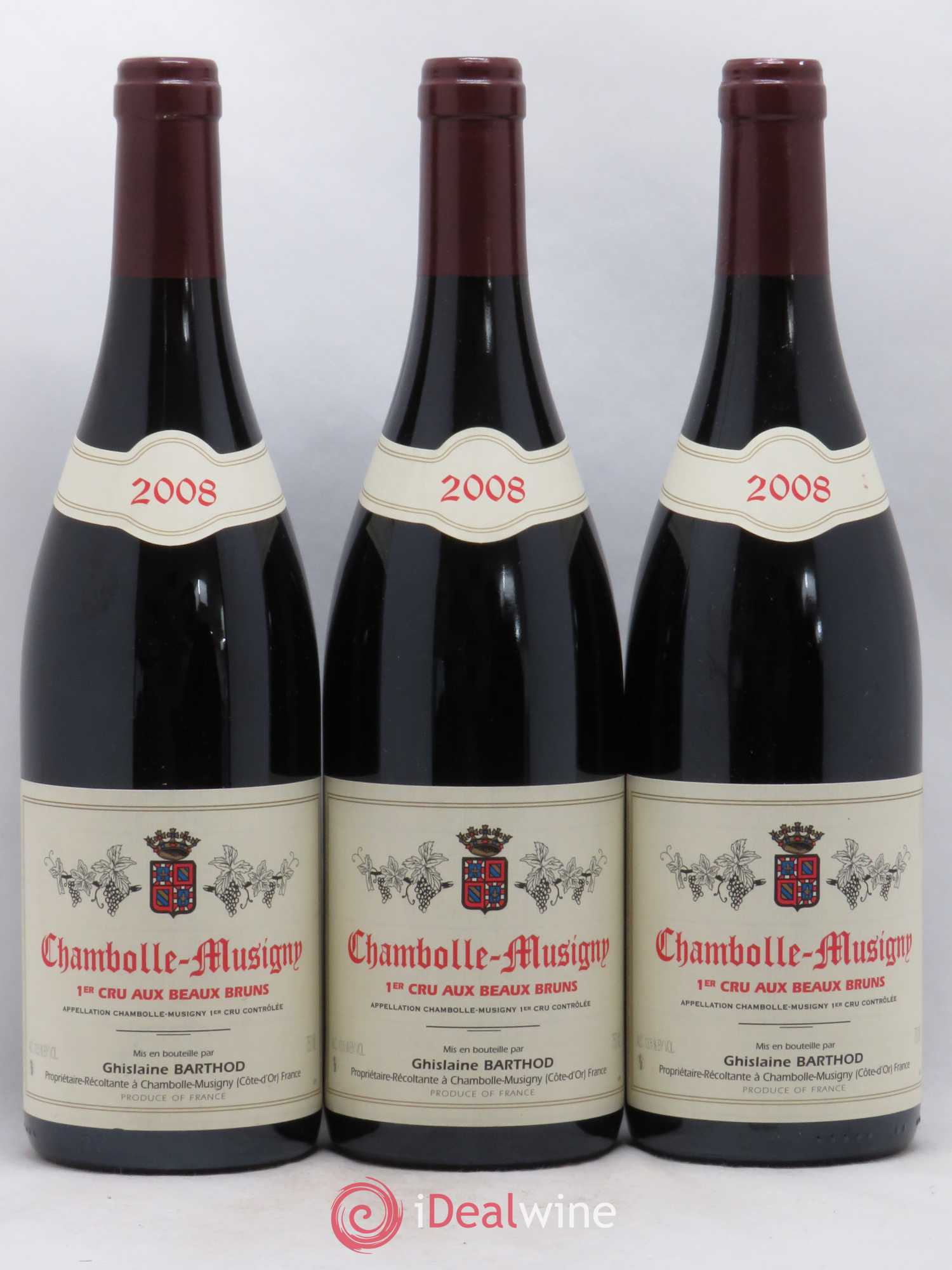 Chambolle-Musigny 1er Cru Aux Beaux Bruns Ghislaine Barthod 2008 - Lot de 3 bouteilles - 0