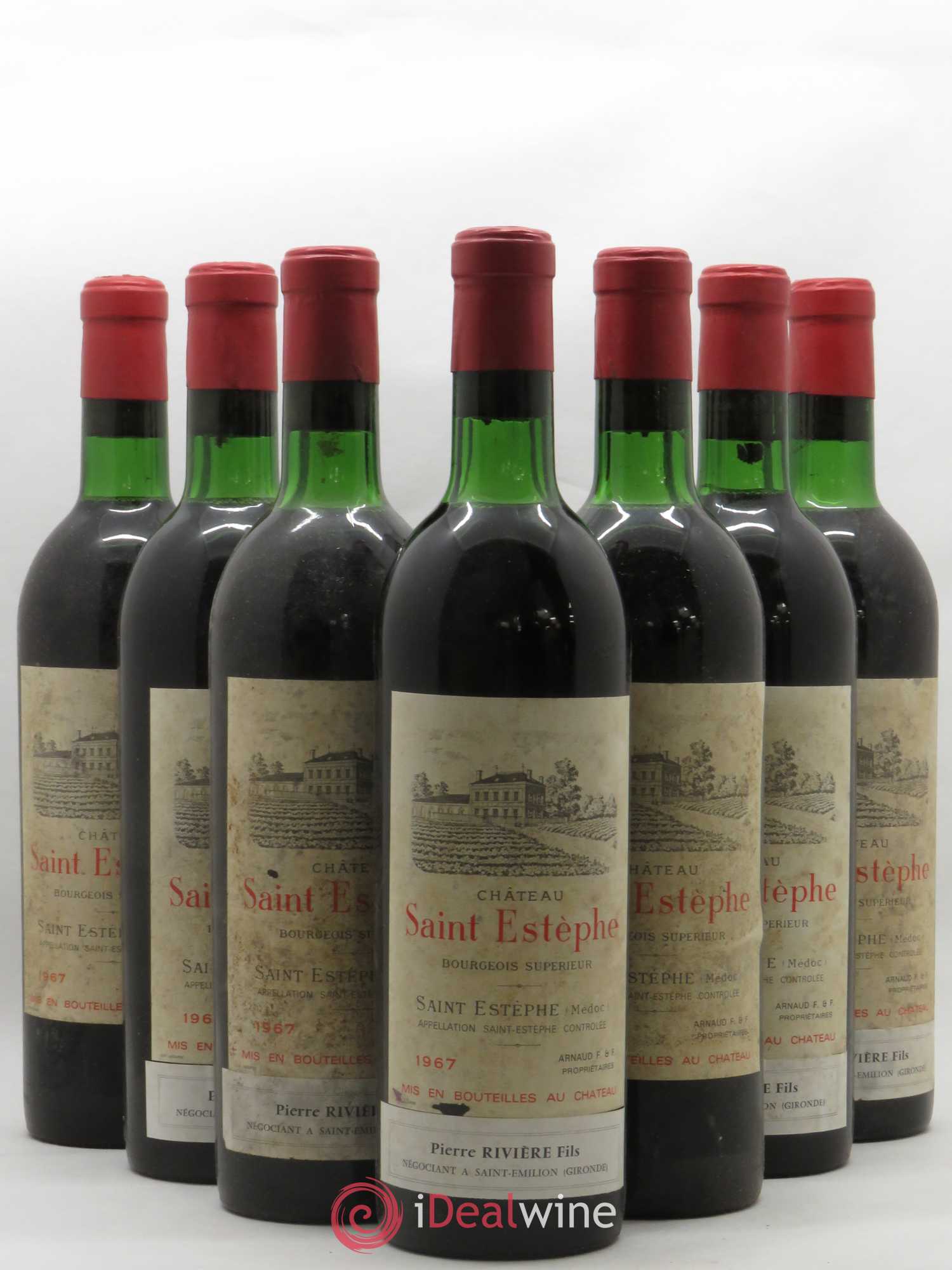 Saint-Estèphe Château St Estèphe 1967 - Lot de 7 bouteilles - 0