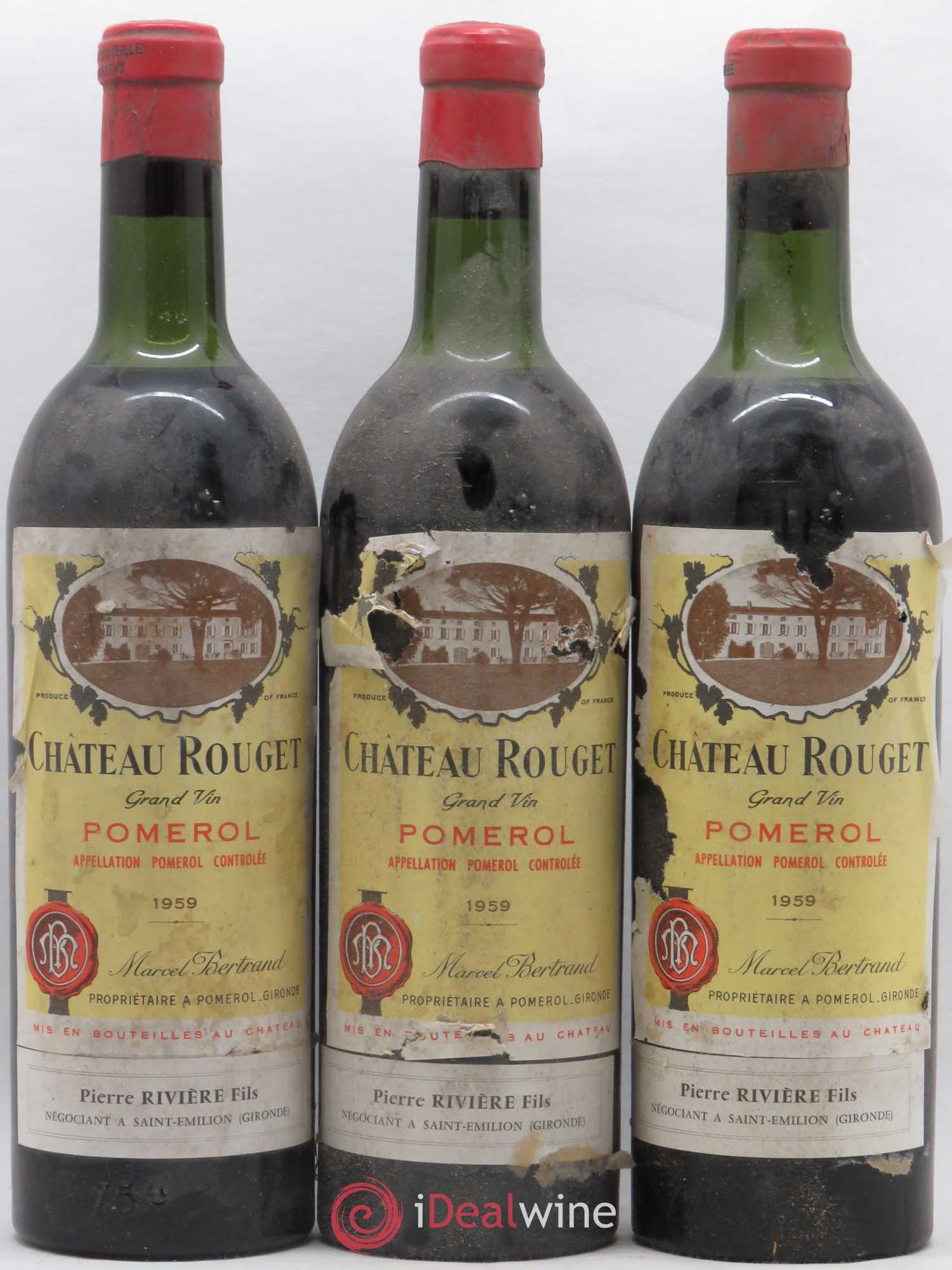 Château Rouget (sans prix de réserve) 1959 - Lot de 3 bouteilles - 0