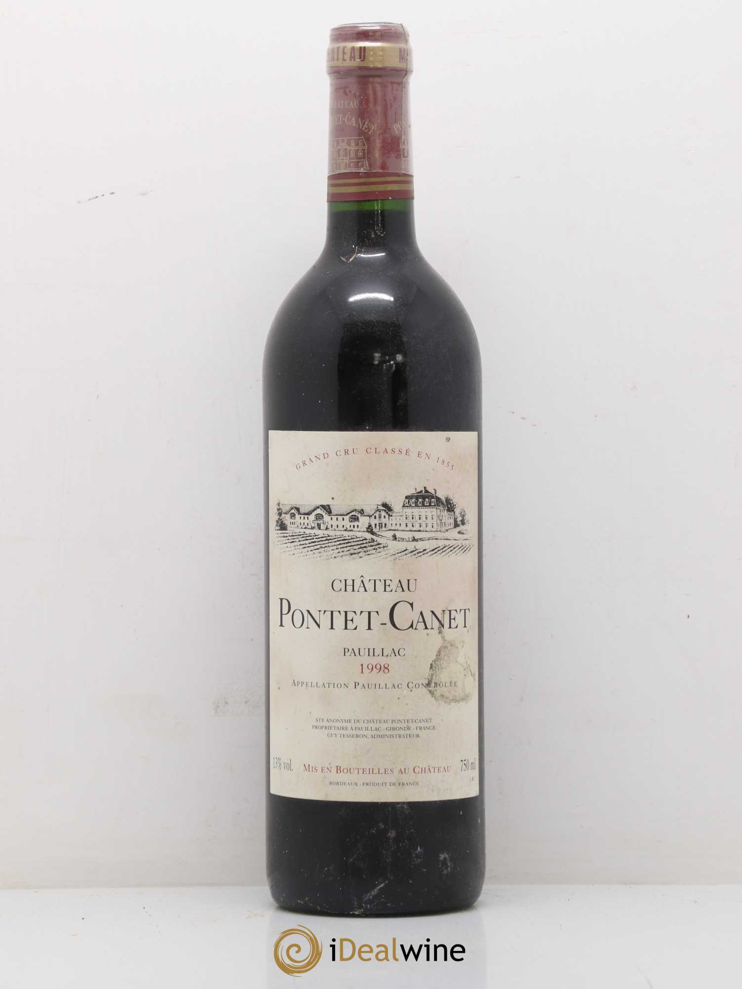 Château Pontet Canet 5ème Grand Cru Classé 1998 - Lot de 1 bouteille - 0