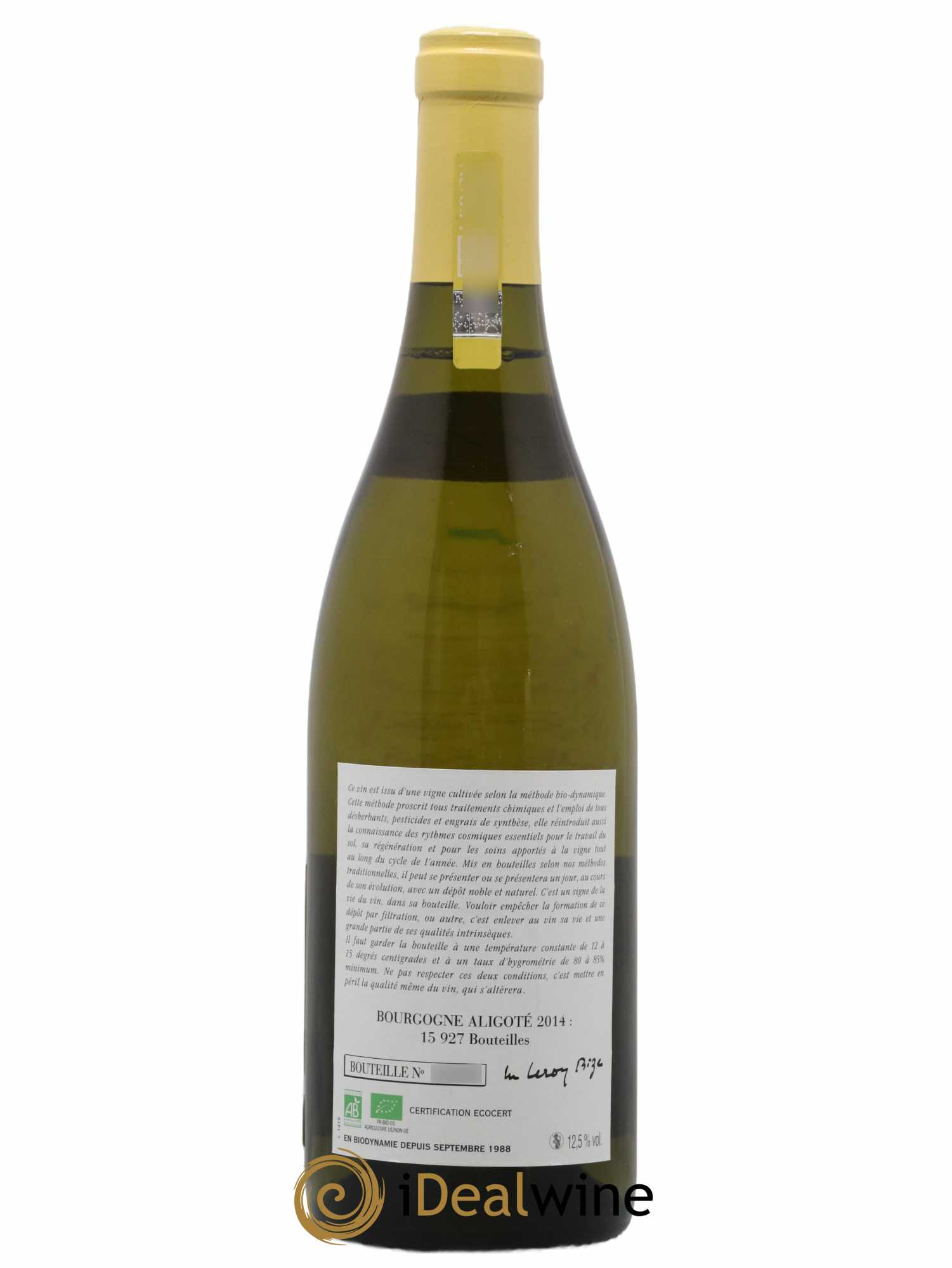 Bourgogne Aligoté Leroy (Domaine) 2014 - Lot de 1 bouteille - 1