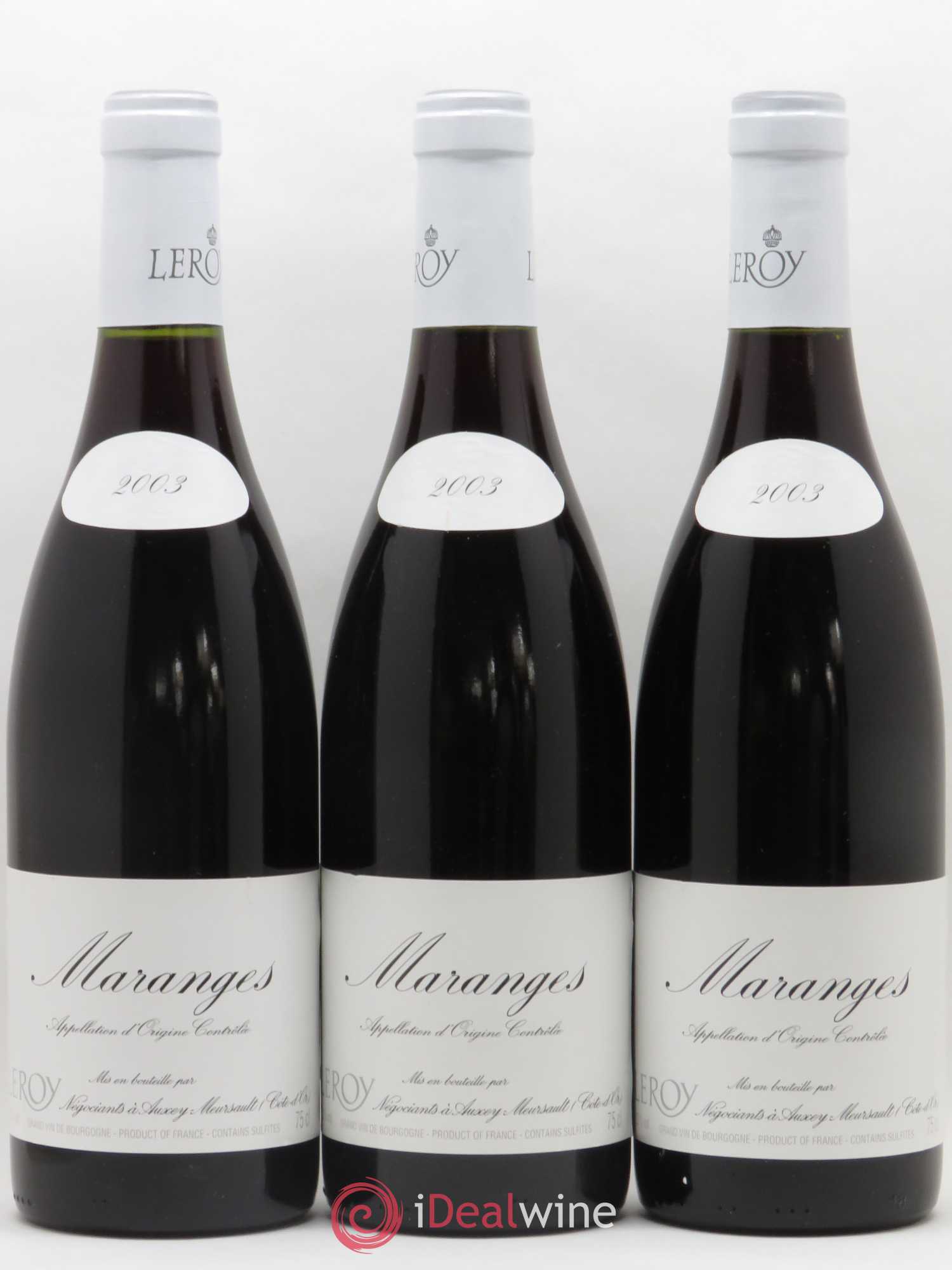 Maranges Leroy SA 2003 - Lot de 3 bouteilles - 0