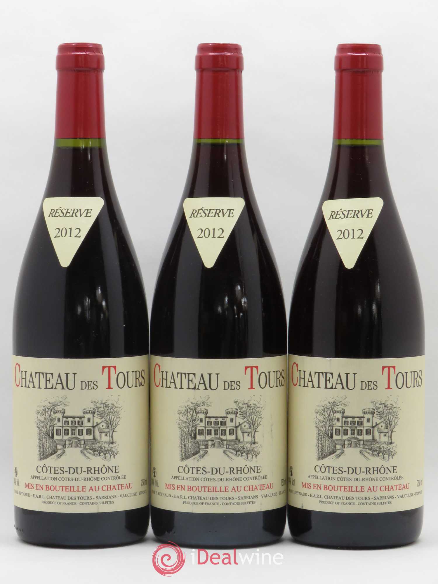 Côtes-du-Rhône Château des Tours Emmanuel Reynaud 2012 - Lot de 3 bouteilles - 0