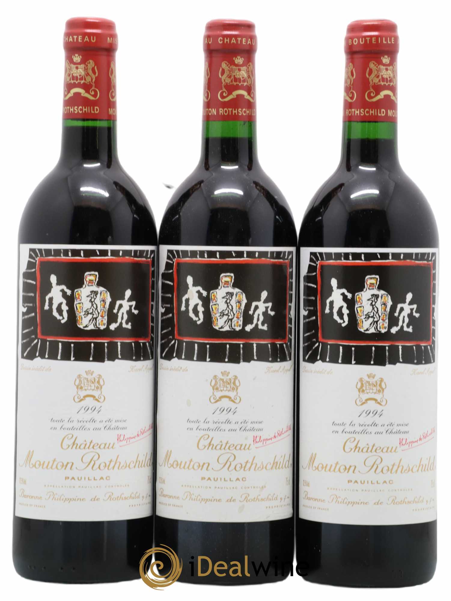 Château Mouton Rothschild 1er Grand Cru Classé 1994 - Lot de 3 bouteilles - 0