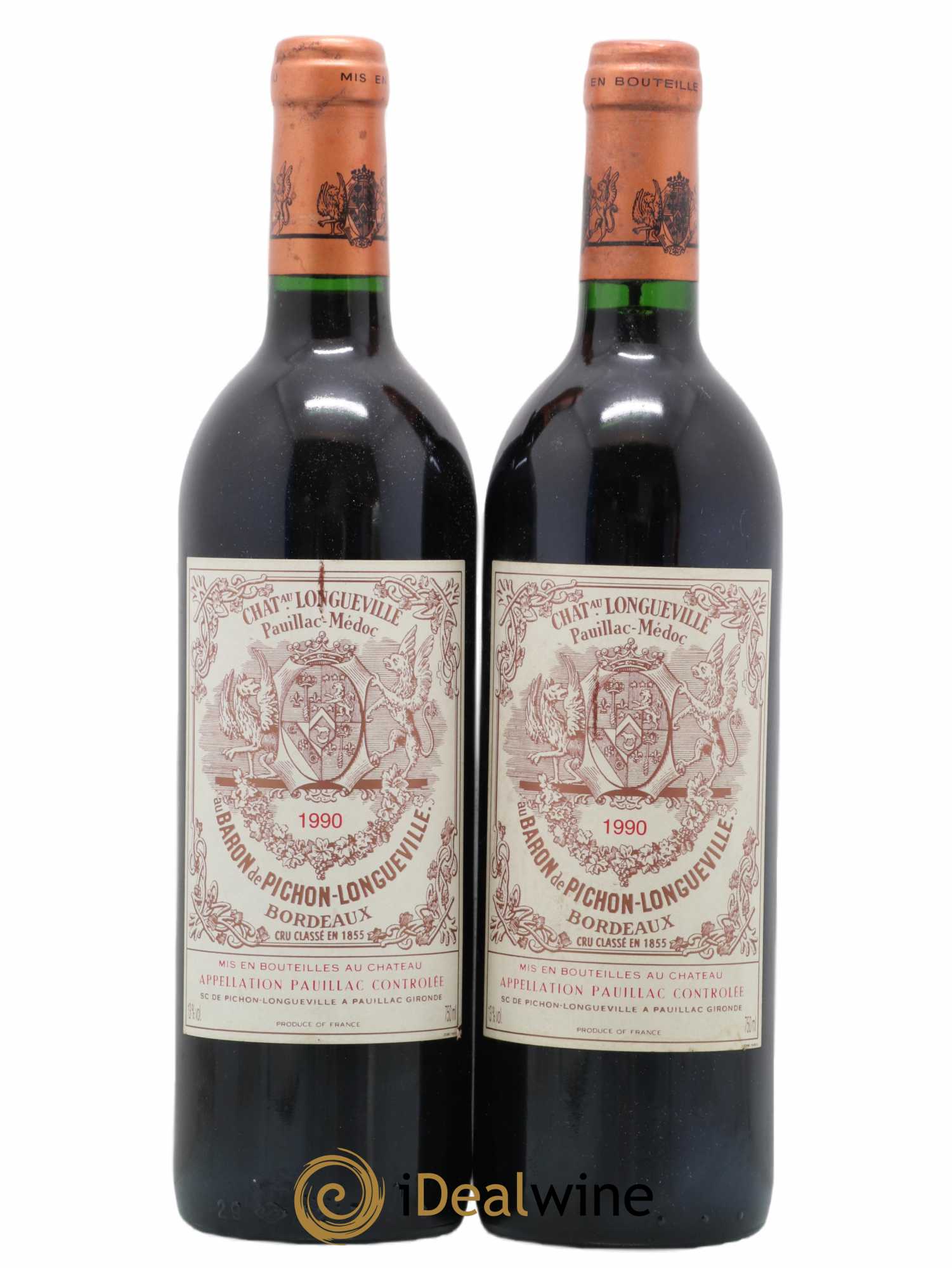 Pichon Longueville Baron 2ème Grand Cru Classé 1990 - Lot de 2 bouteilles - 0