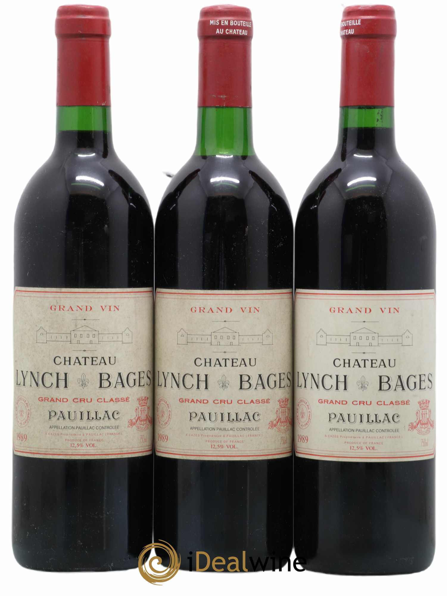 Château Lynch Bages 5ème Grand Cru Classé 1989 - Lot de 3 bouteilles - 0