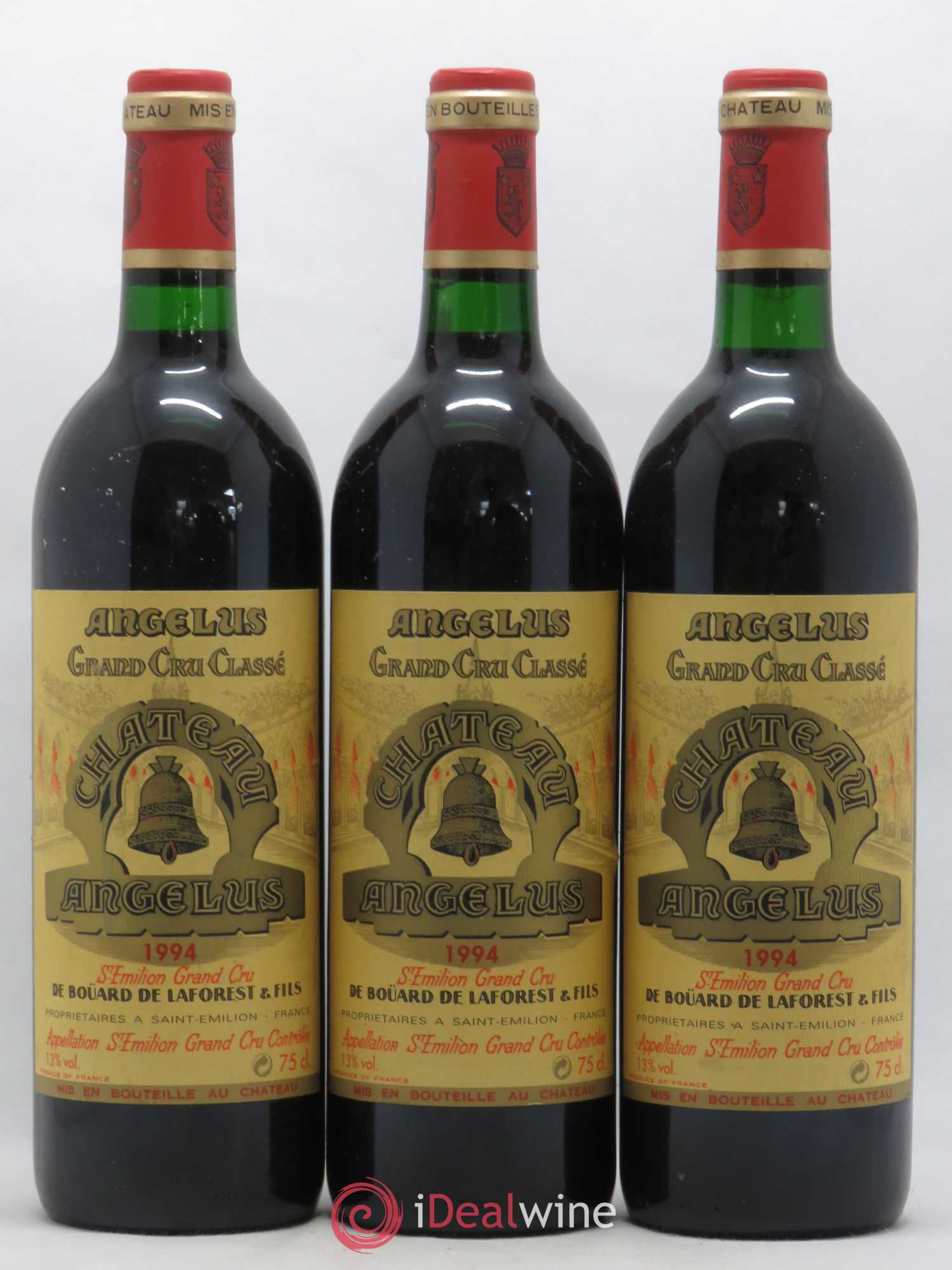 Château Angélus 1er Grand Cru Classé A 1994 - Lot de 3 bouteilles - 0