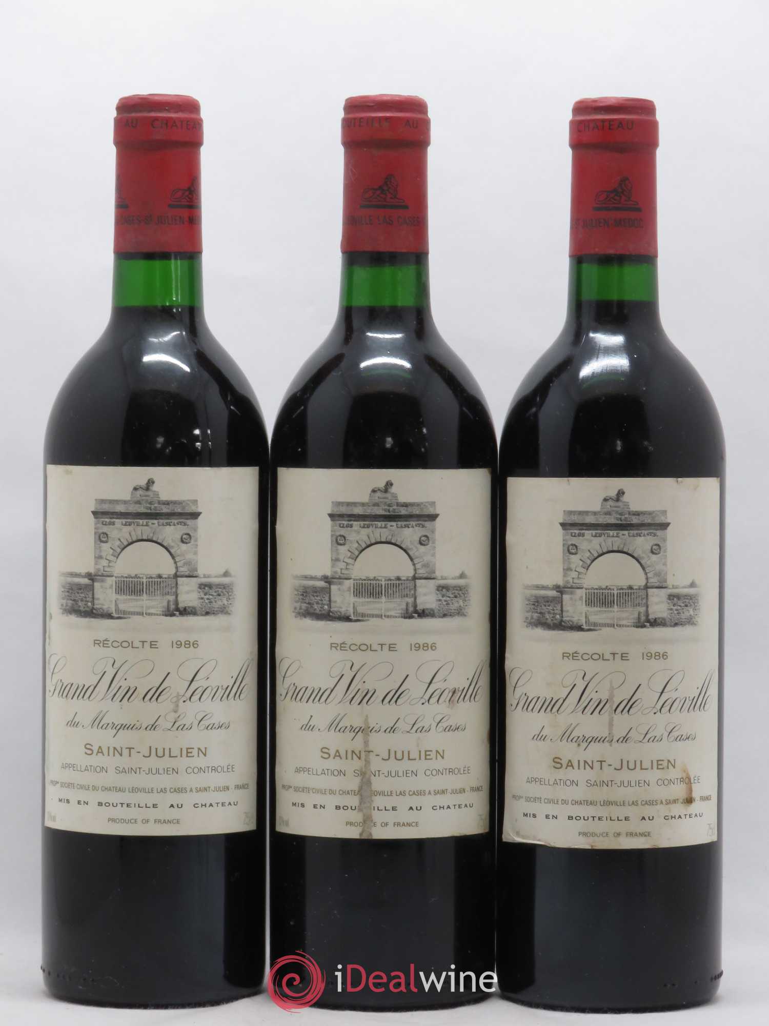 Château Léoville Las Cases 2ème Grand Cru Classé 1986 - Lot de 3 bouteilles - 0