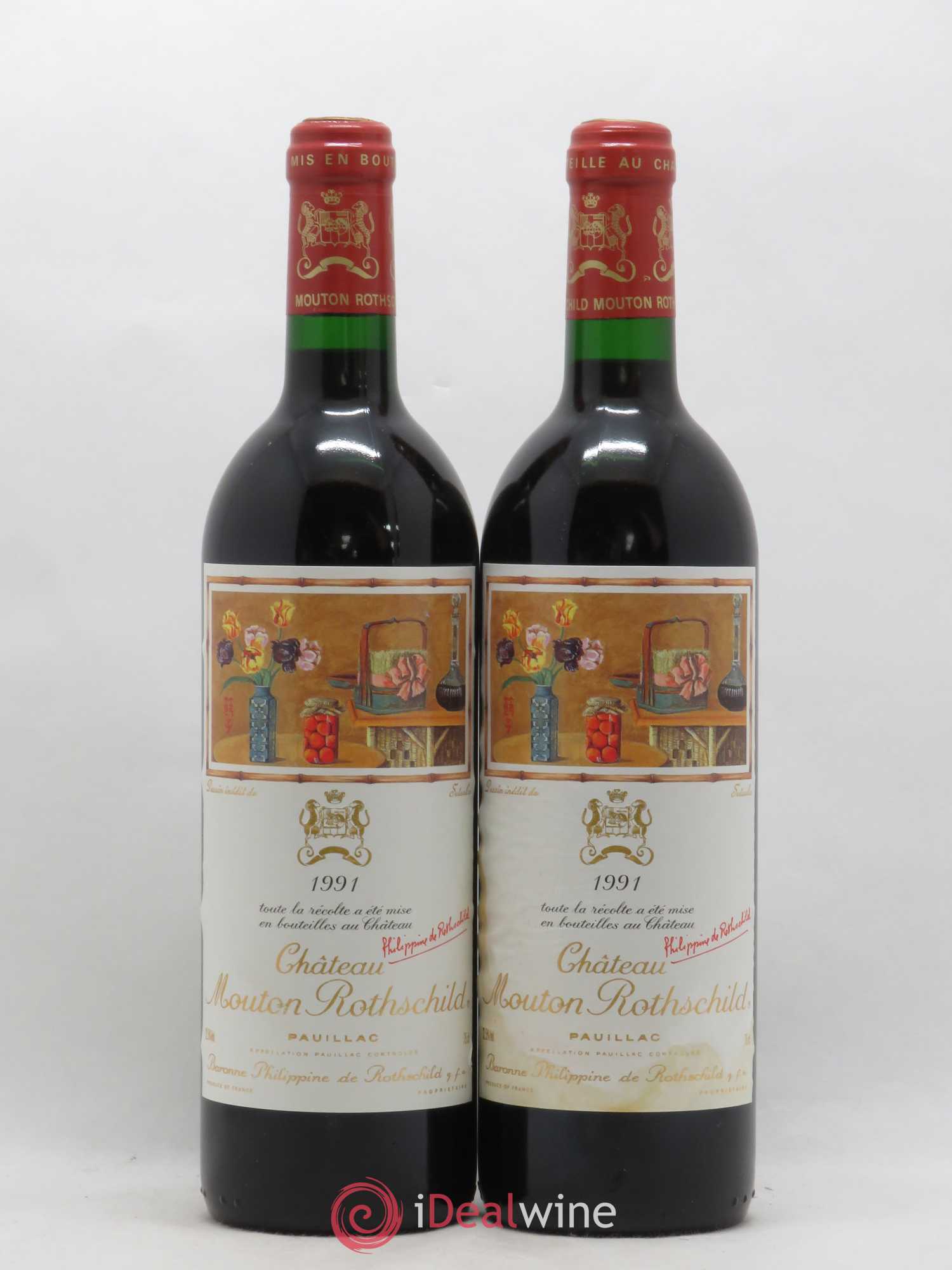 Château Mouton Rothschild 1er Grand Cru Classé 1991 - Lot de 2 bouteilles - 0