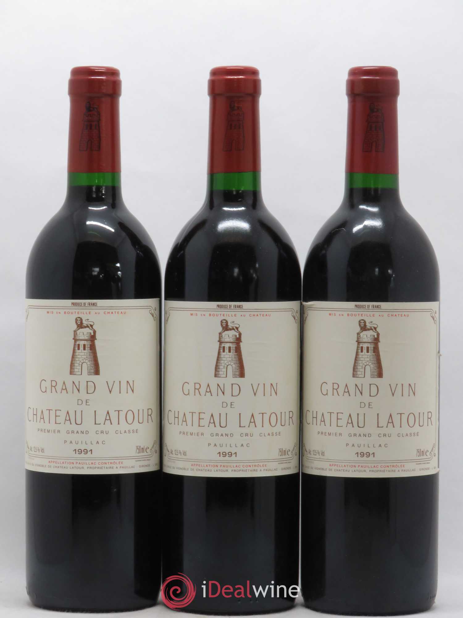 Château Latour 1er Grand Cru Classé 1991 - Lot de 3 bouteilles - 0