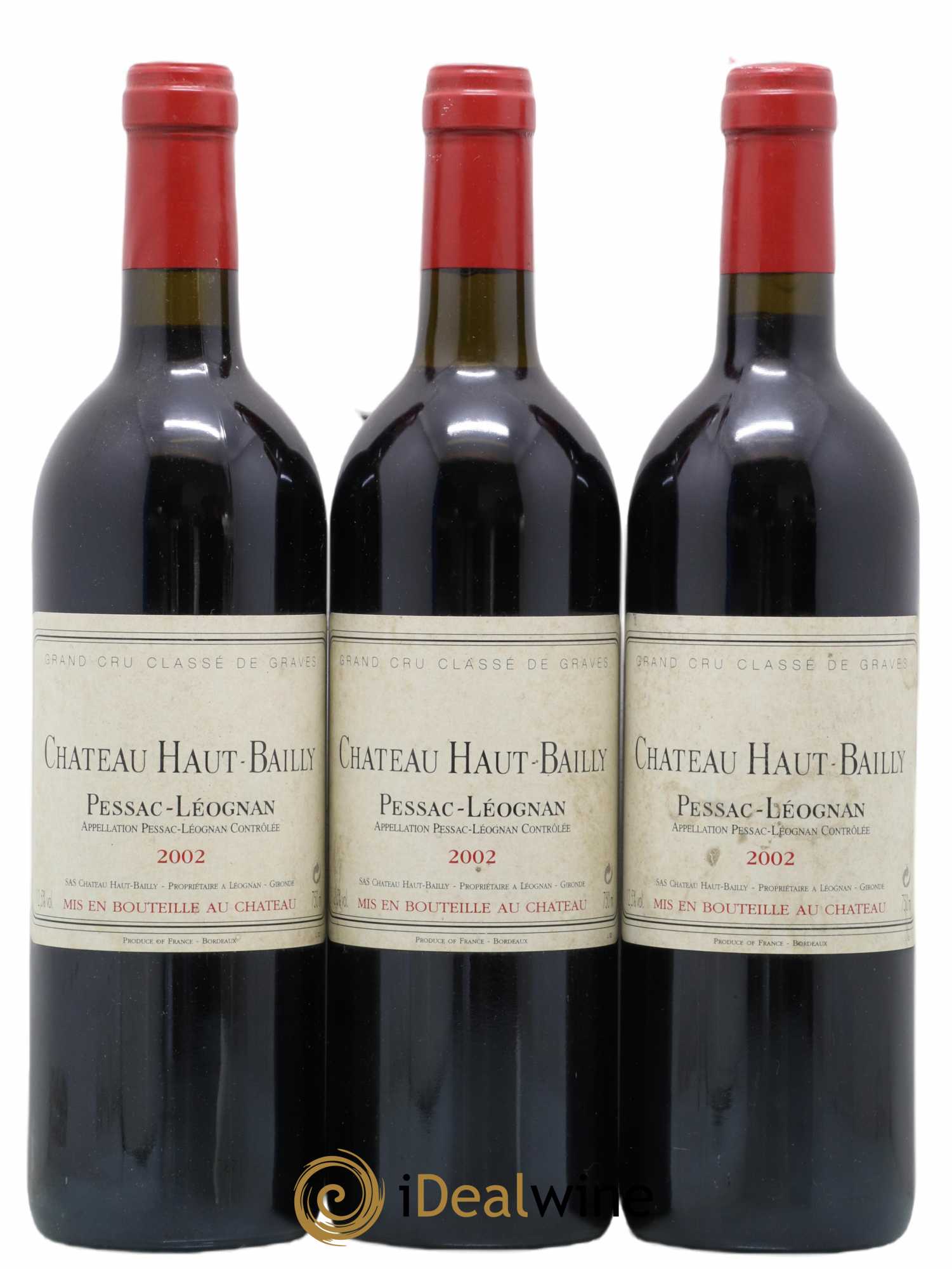 Château Haut-Bailly Cru Classé de Graves 2002 - Lot de 3 bouteilles - 0