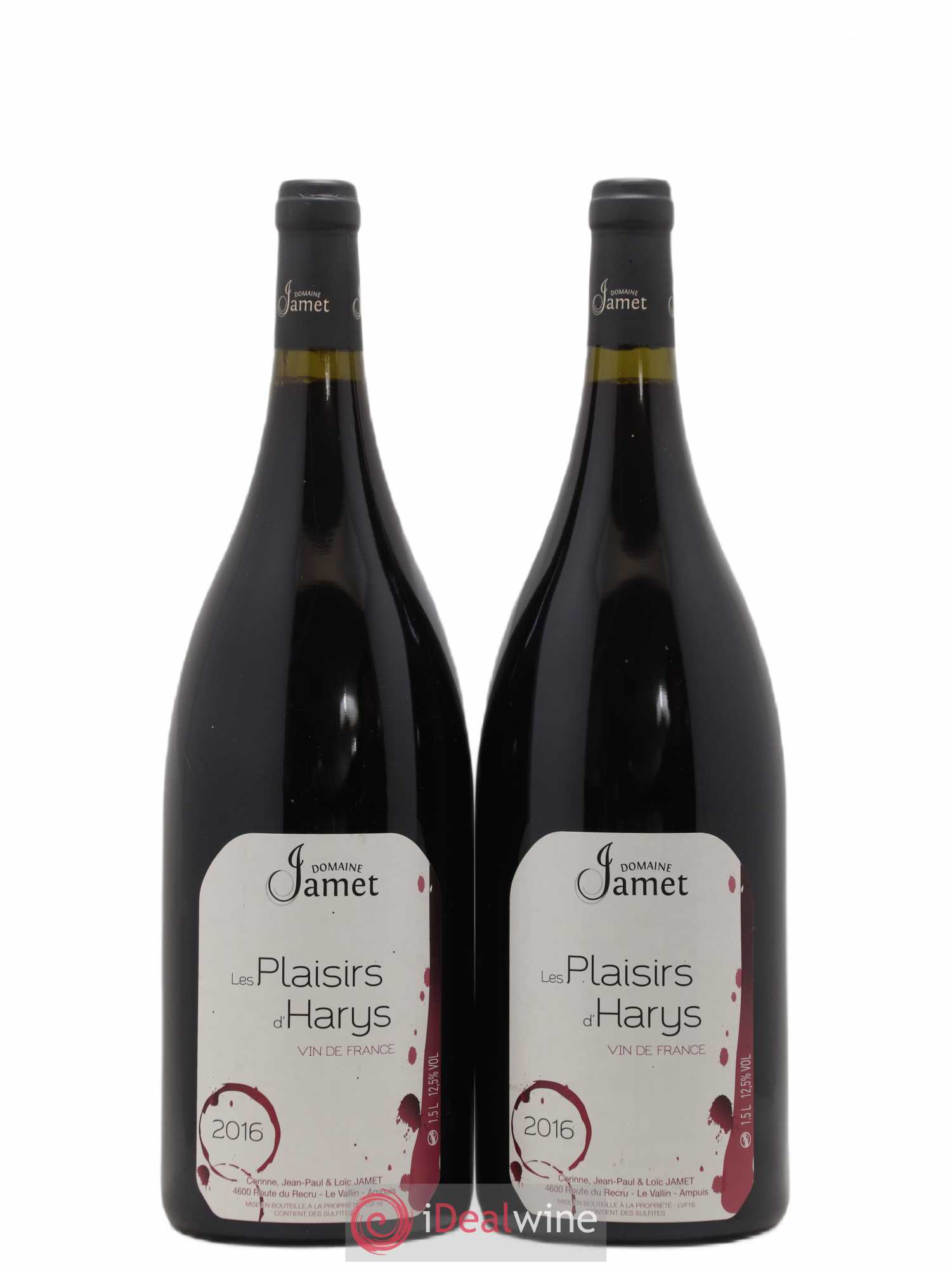 Vin de France Les Plaisirs d'Harys Jamet (Domaine) 2016 - Lot de 2 magnums - 0