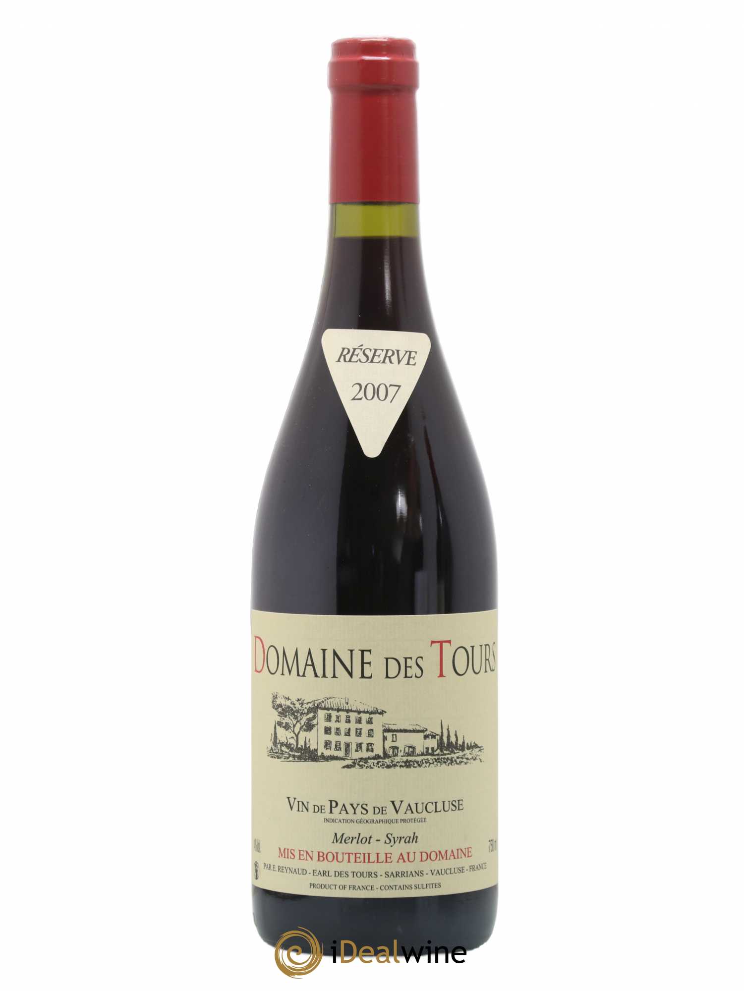 Vaucluse Domaine des Tours Merlot-Syrah Emmanuel Reynaud 2007 - Lot de 1 bouteille - 0