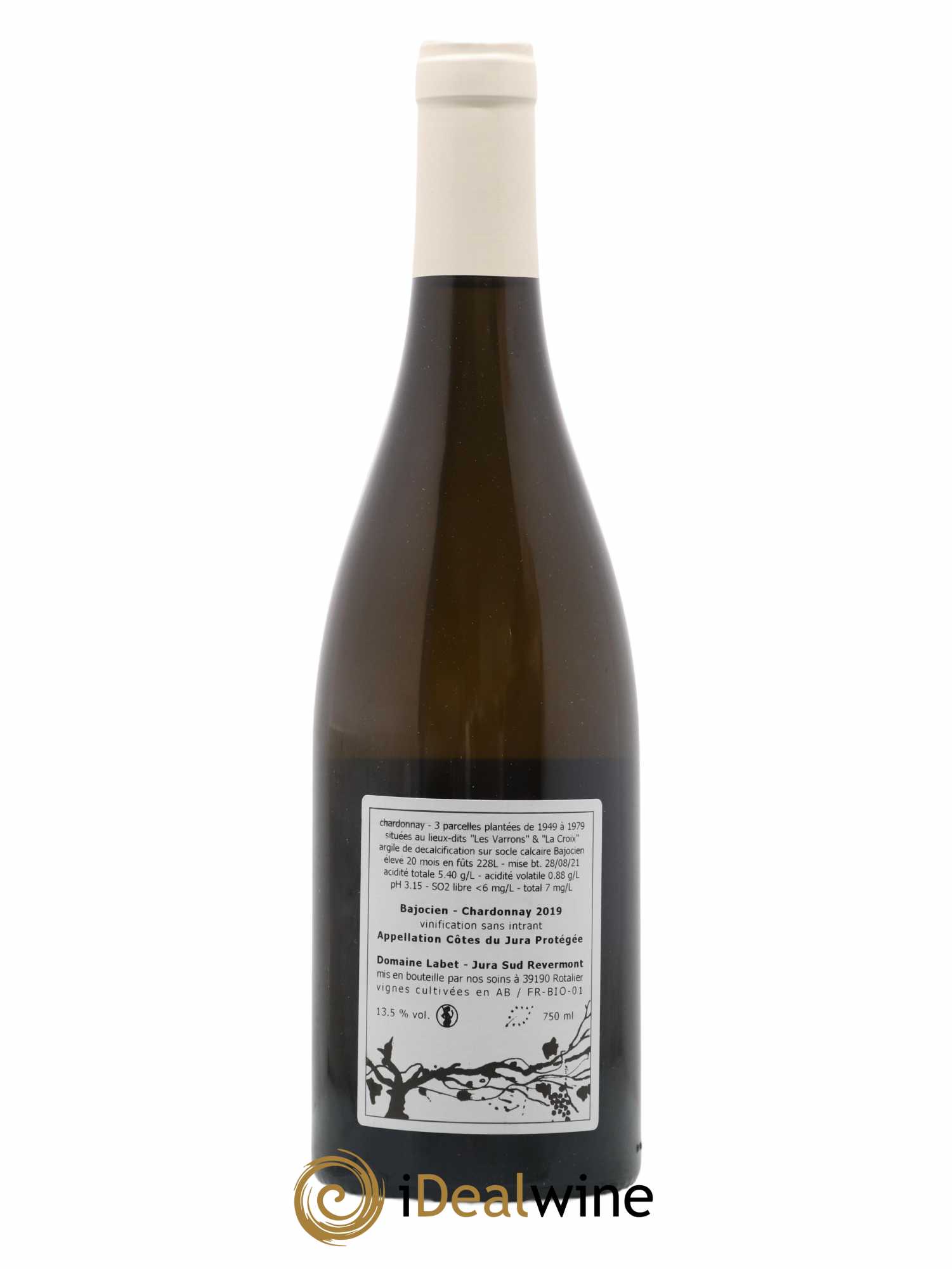 Côtes du Jura Chardonnay Bajocien Romain - Julien - Charline Labet 2019 - Lot de 1 bouteille - 1