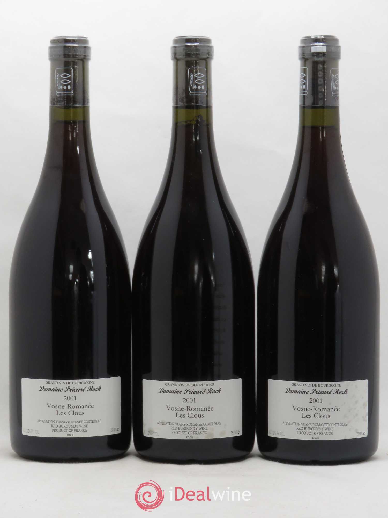 Vosne-Romanée Les Clous Prieuré Roch 2001 - Lot de 3 bouteilles - 1