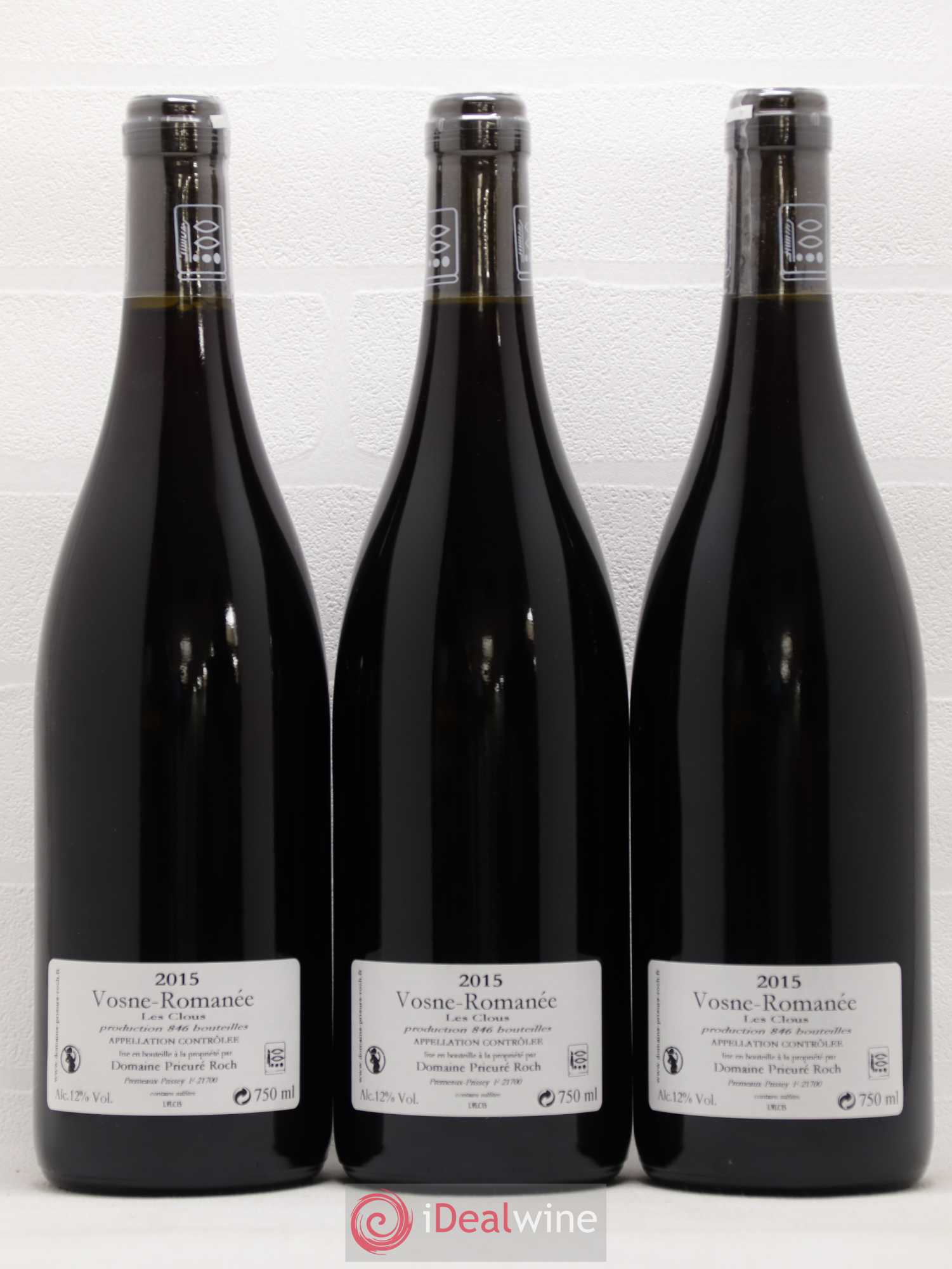 Vosne-Romanée Les Clous Prieuré Roch 2015 - Lot de 3 bouteilles - 1