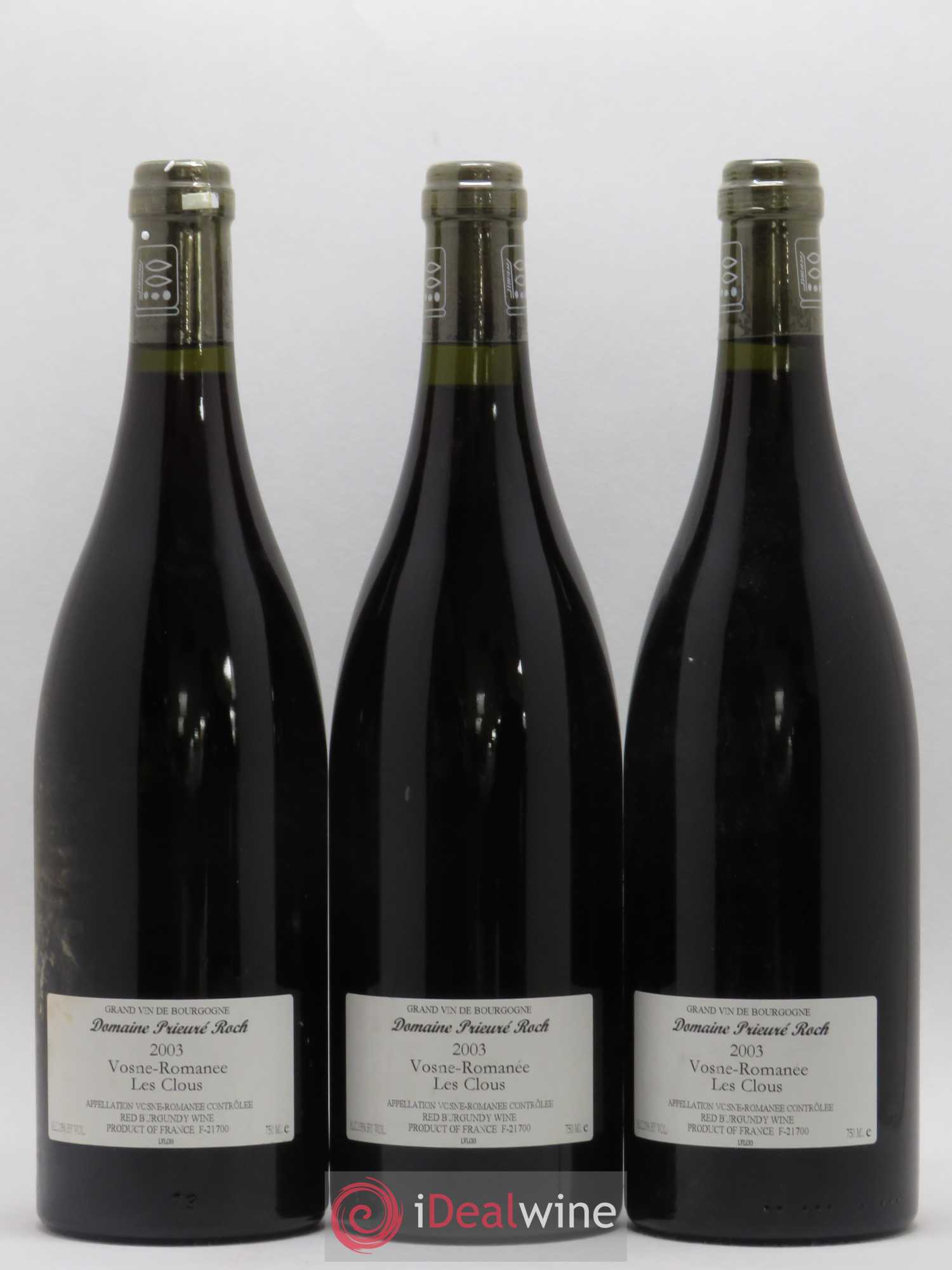 Vosne-Romanée Les Clous Prieuré Roch 2003 - Lot de 3 bouteilles - 1