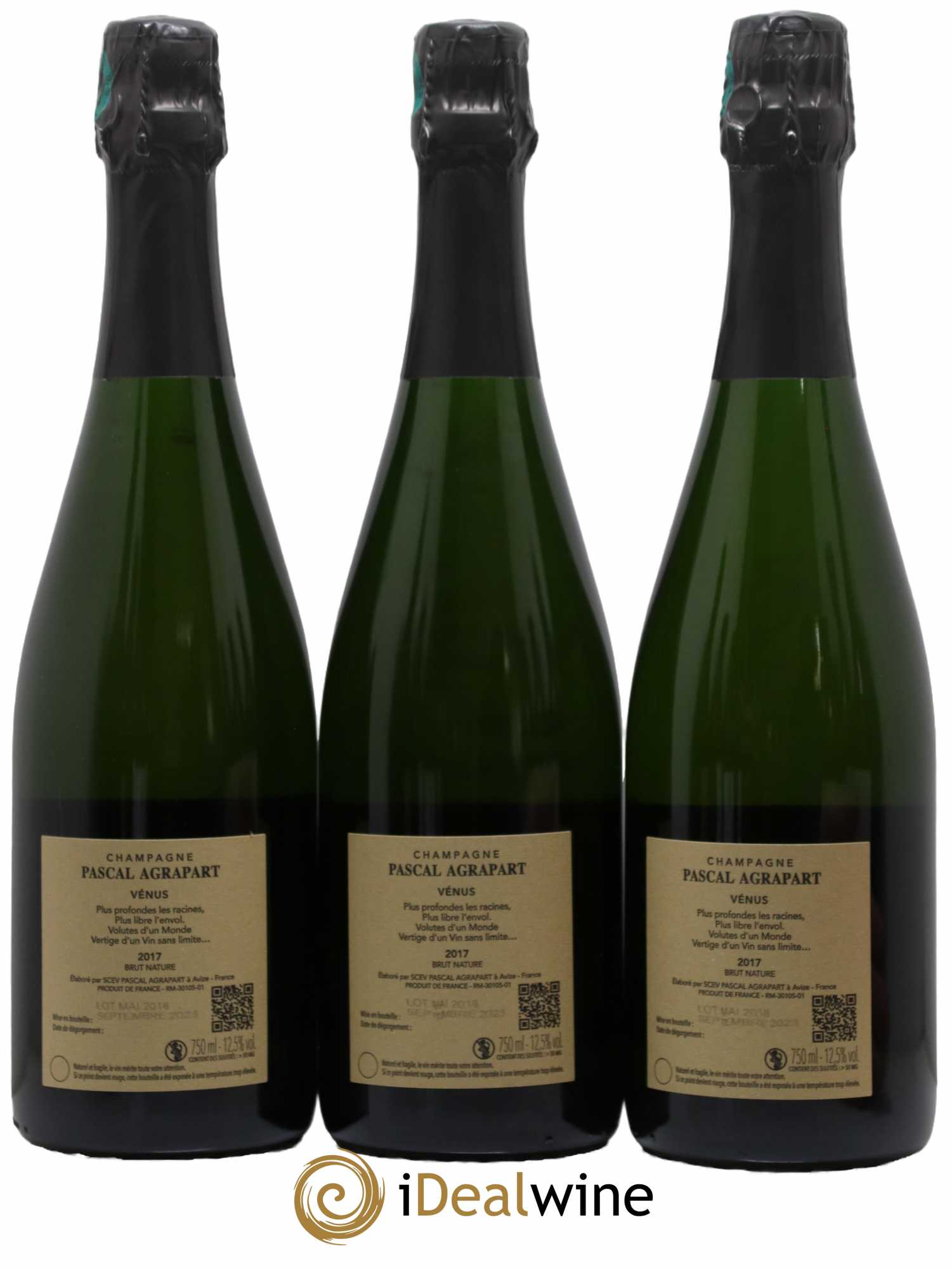 Vénus Blanc de Blancs Brut Nature Pascal Agrapart 2017 - Lot of 3 bottles - 1