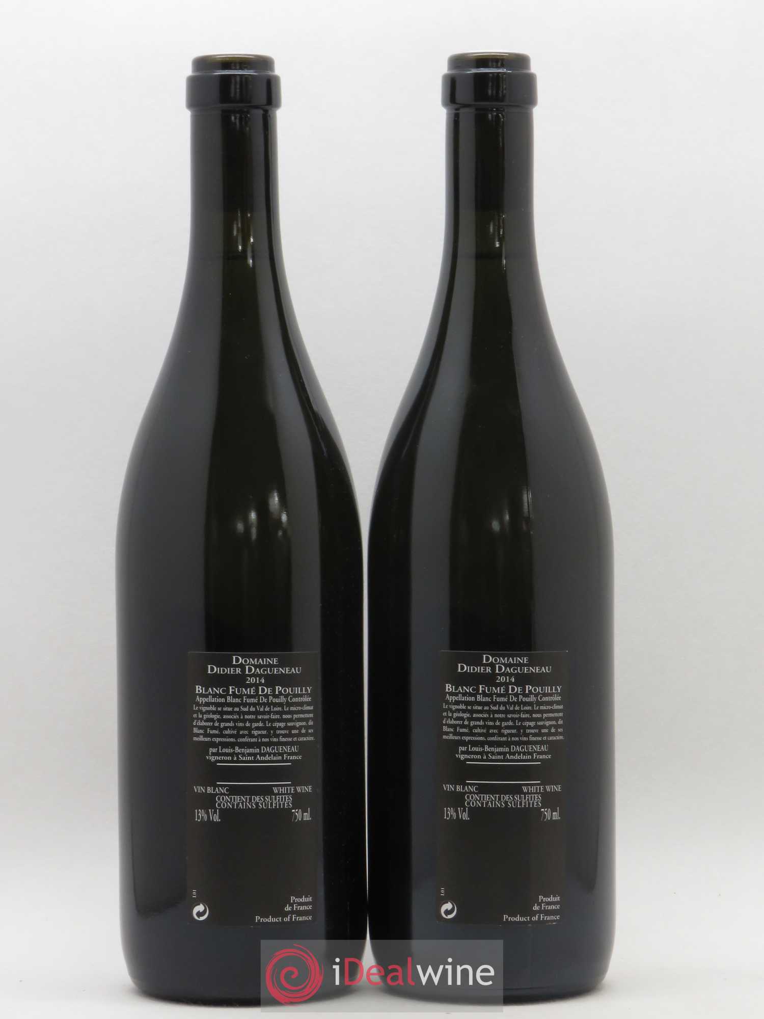 Vin de France (anciennement Pouilly-Fumé) Silex Dagueneau (Domaine Didier - Louis-Benjamin) 2014 - Lot de 2 bouteilles - 1