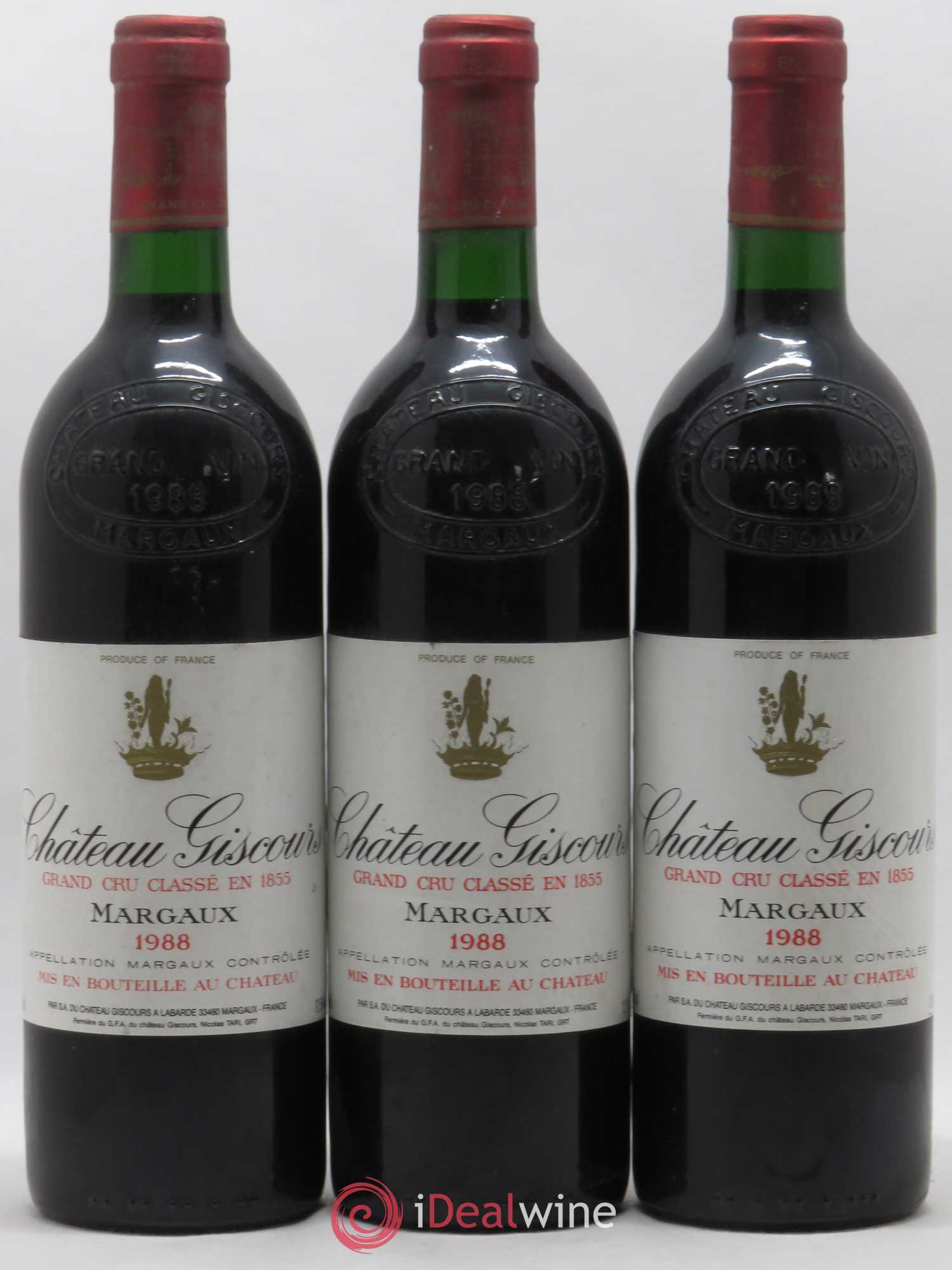 Château Giscours 3ème Grand Cru Classé 1988 - Lot de 3 bouteilles - 0