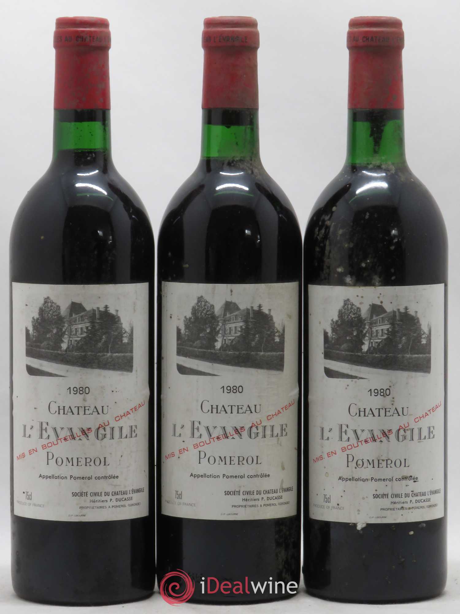 Château l' Évangile 1980 - Lot de 3 bouteilles - 0