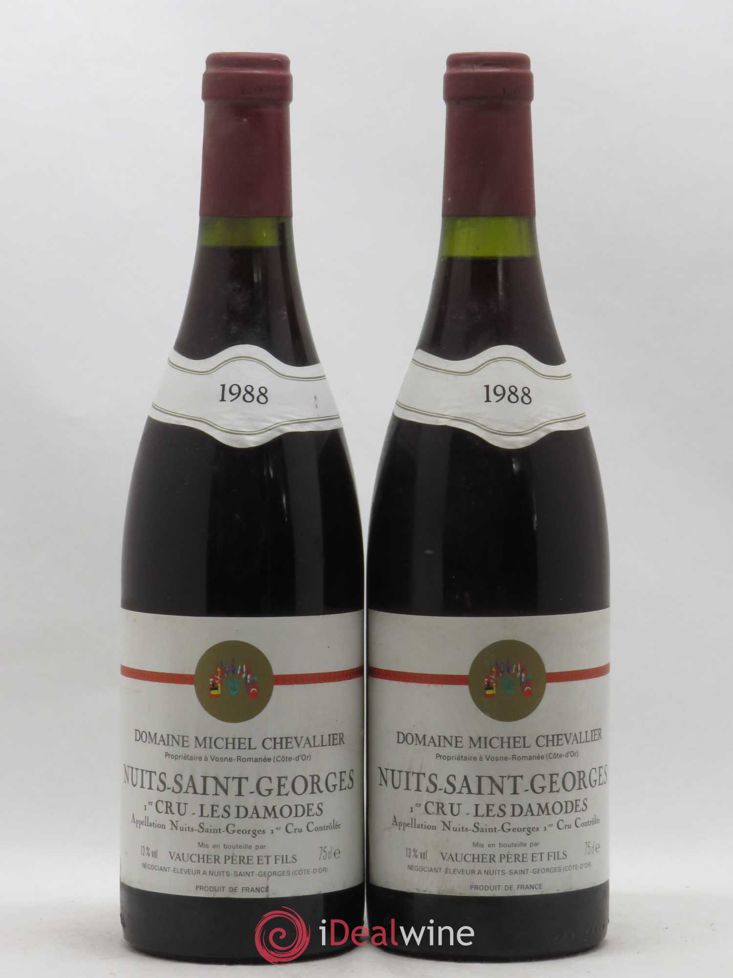 Nuits-Saint-Georges 1er Cru Les Damodes Michel Chevalier Vaucher 1988 - Posten von 2 Flaschen - 0