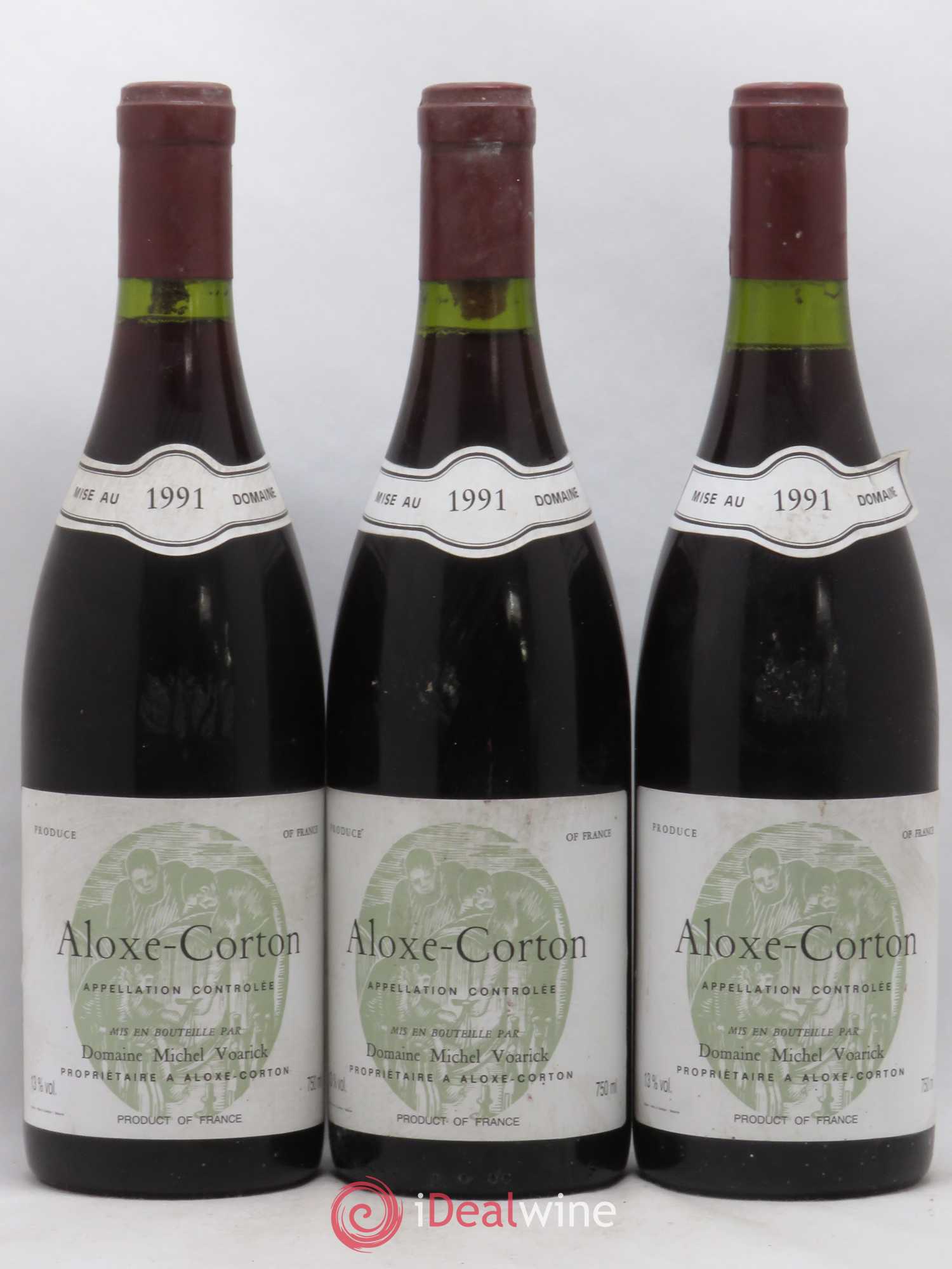 Aloxe-Corton Michel Voarick 1991 - Lot de 3 bouteilles - 0