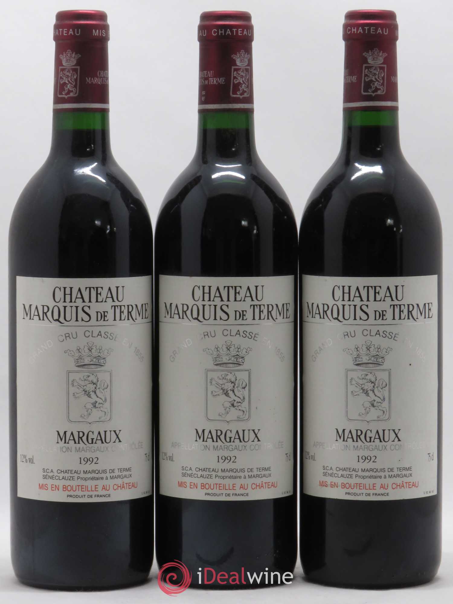 Château Marquis de Terme 4ème Grand Cru Classé 1992 - Lot de 6 bouteilles - 1
