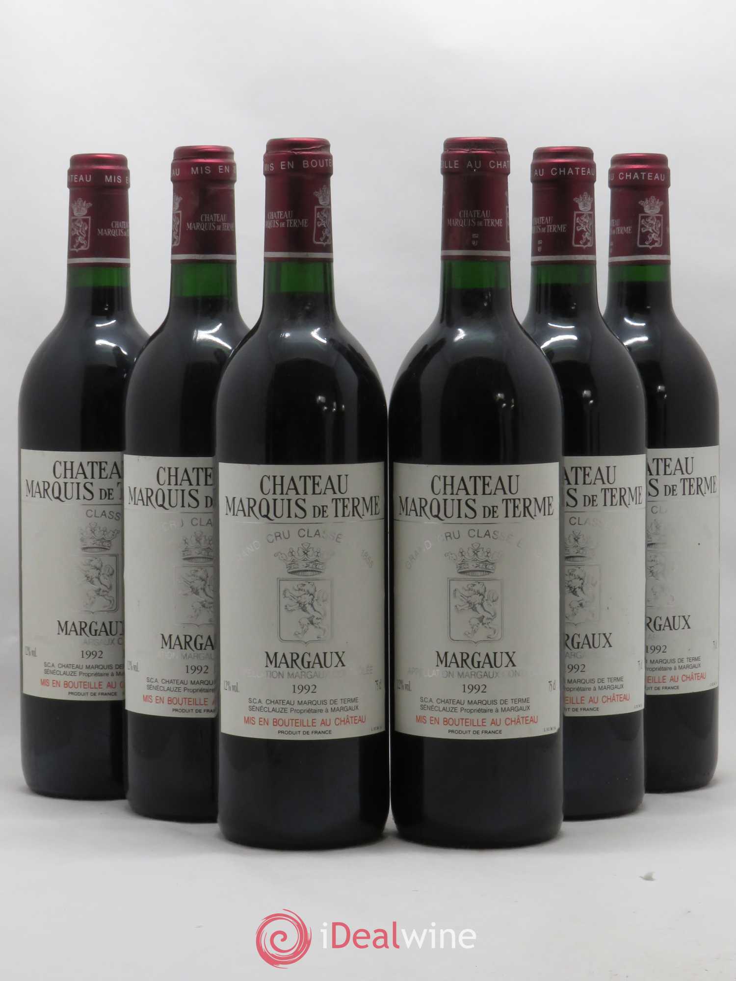 Château Marquis de Terme 4ème Grand Cru Classé 1992 - Lot de 6 bouteilles - 0