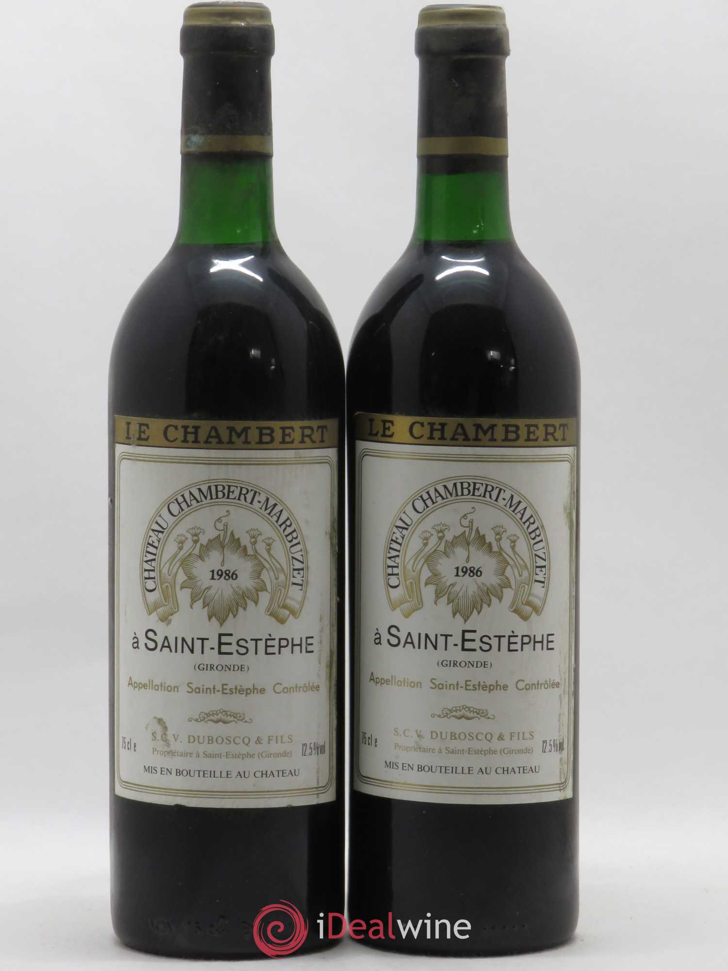 Château Chambert-Marbuzet Cru Bourgeois 1986 - Lot de 2 bouteilles - 0