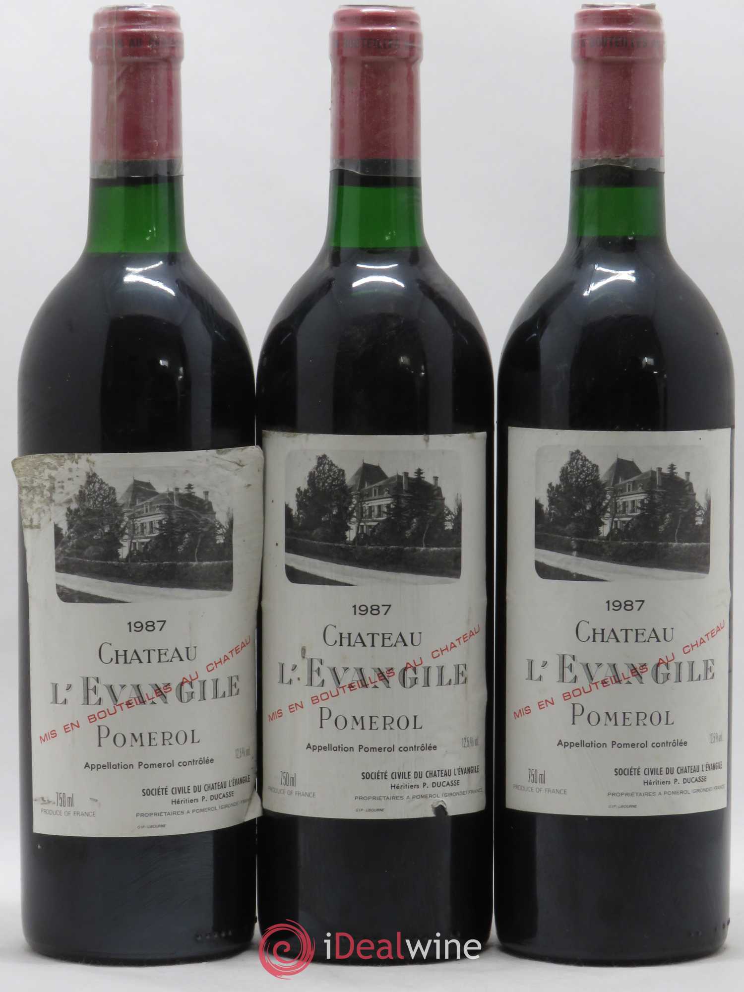 Château l' Évangile 1987 - Lot de 3 bouteilles - 0