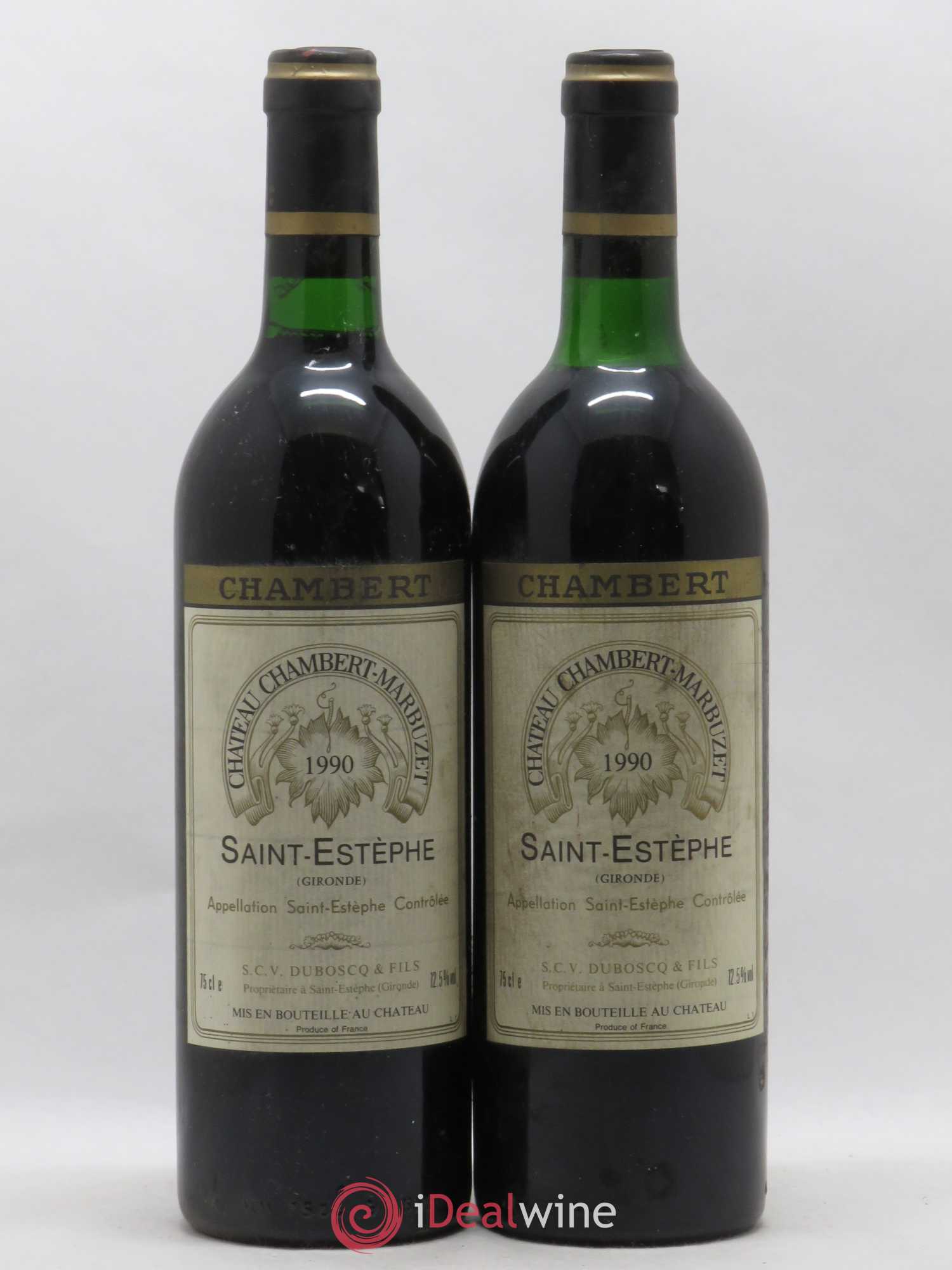 Château Chambert-Marbuzet Cru Bourgeois 1990 - Lot de 2 bouteilles - 0