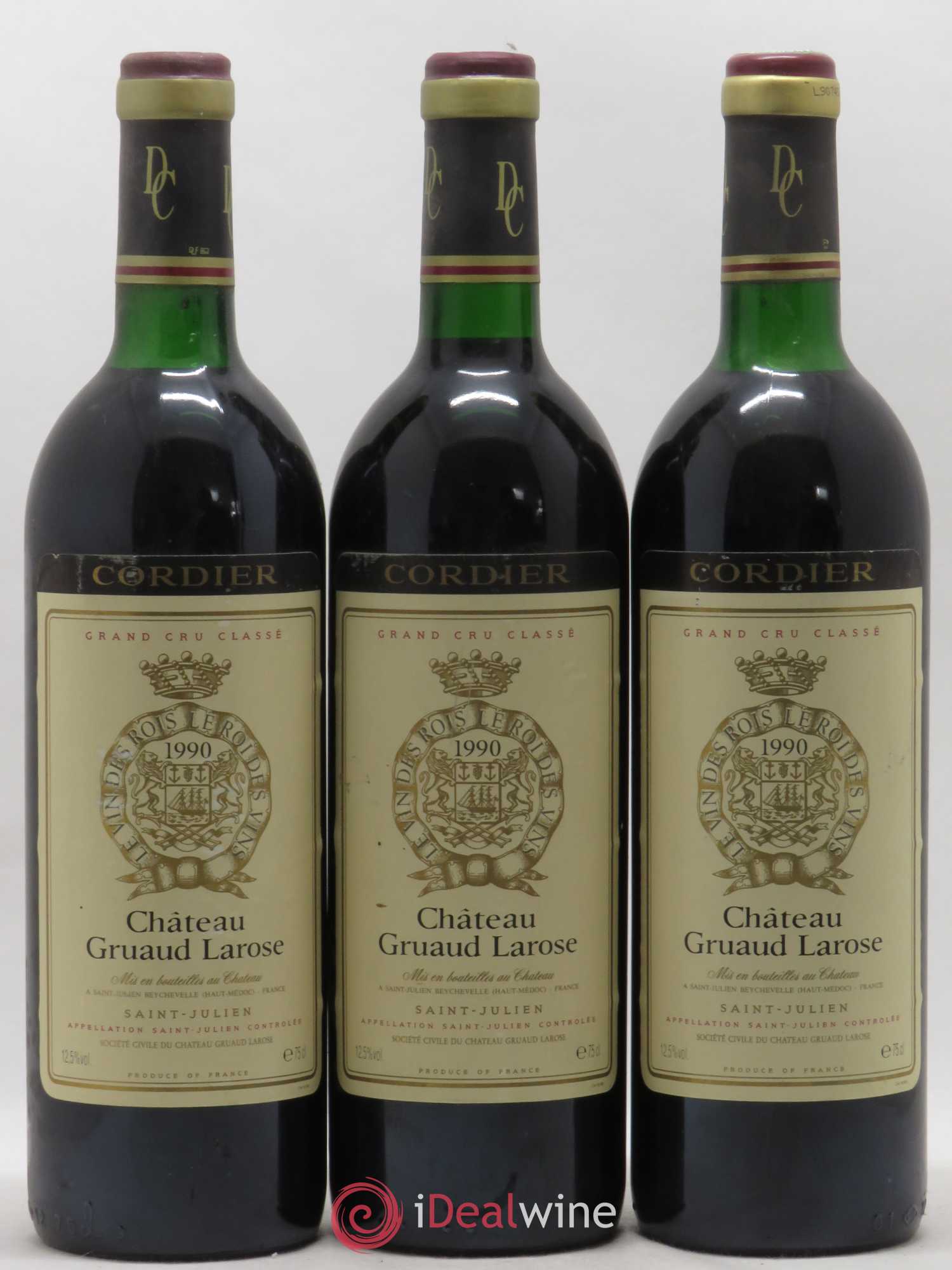 Château Gruaud Larose 2ème Grand Cru Classé 1990 - Lot de 3 bouteilles - 0